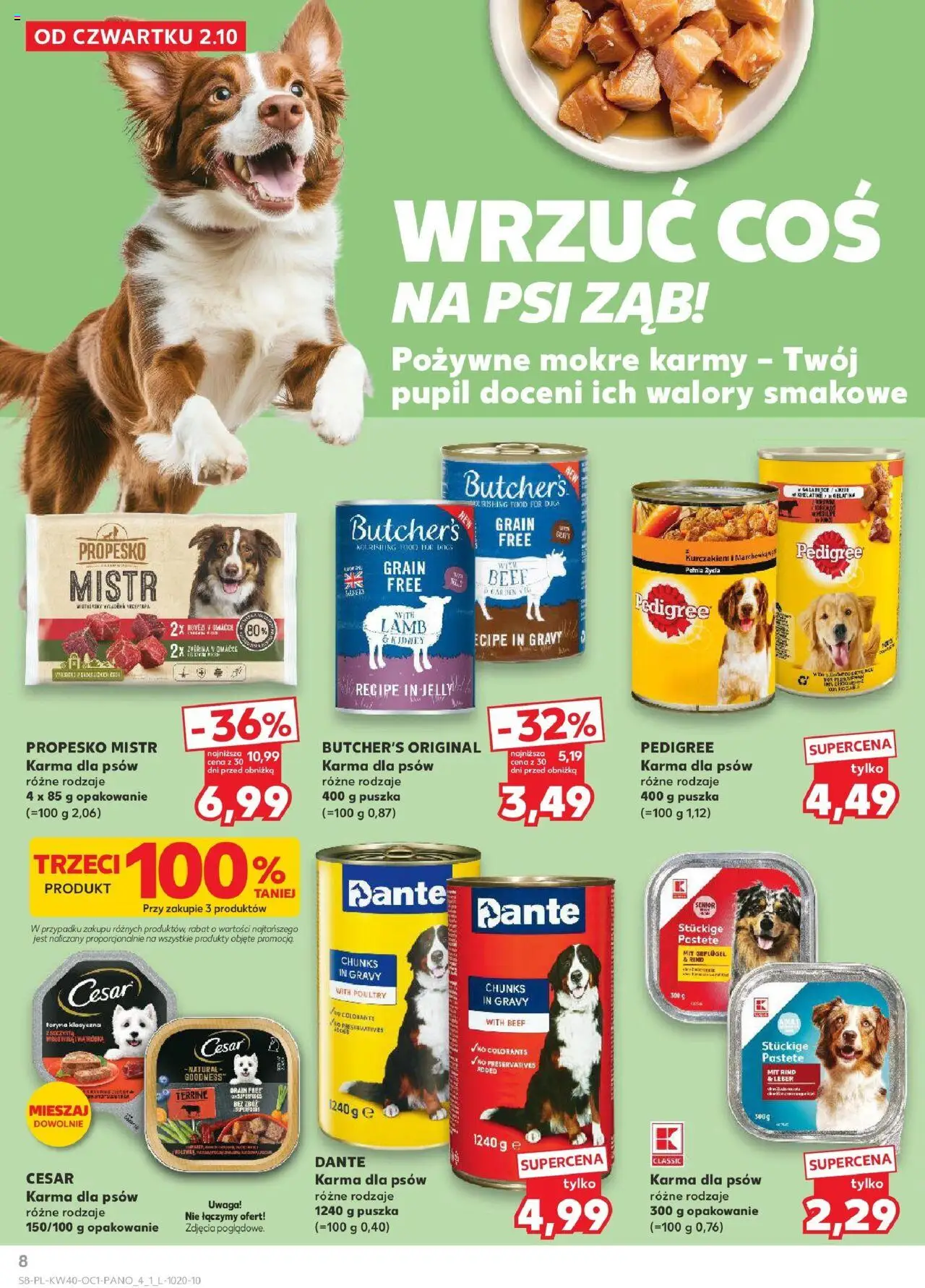 Kaufland gazetka - Zwierzęta od 02.10.2025 | Strona: 8 | Produkty: Pedigree, Karma dla psów