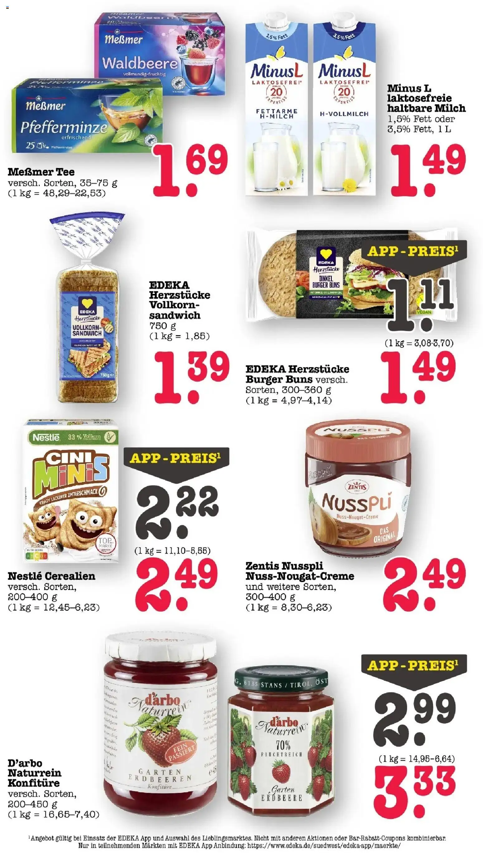 Edeka prospekt Bühlertal	 – gültig ab 01.03.2026 | Seite: 29 | Produkte: Milch, Haltbare milch, Tee, Zentis nusspli