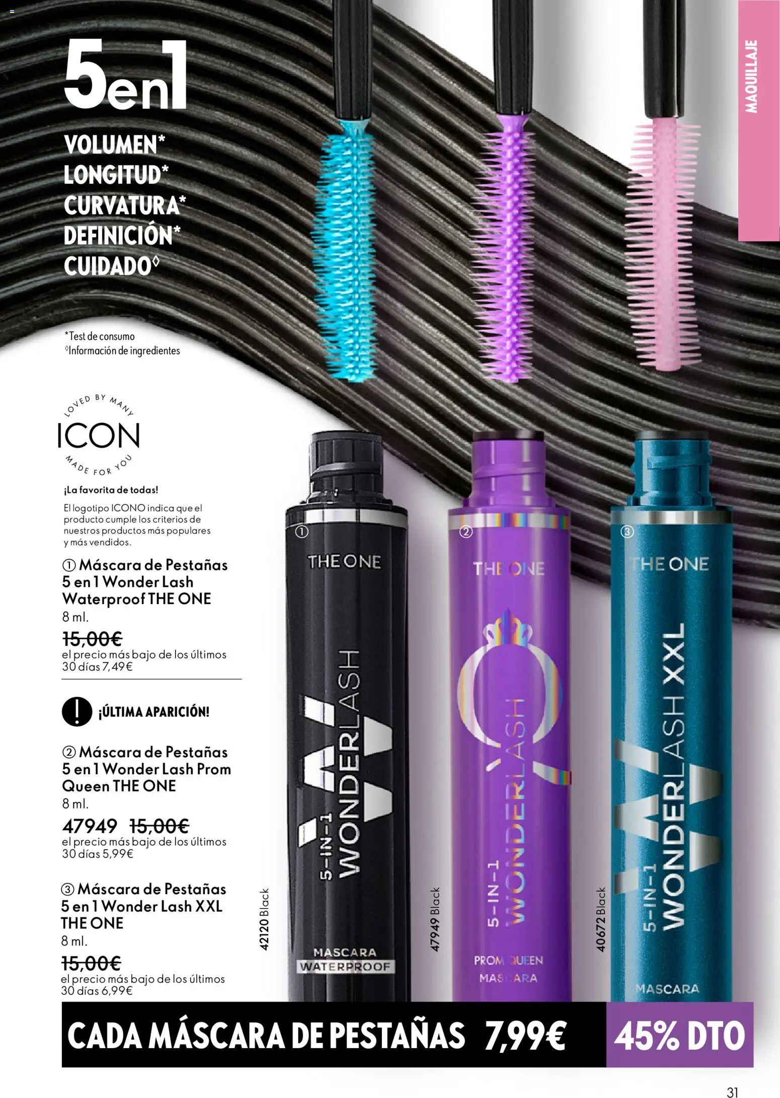 Oriflame - Catálogo Campaña 1 │ válido desde el 31.12.2025 | Página: 31 | Productos: Maquillaje, Máscara, Κρεμάστρα, Máscara de pestañas