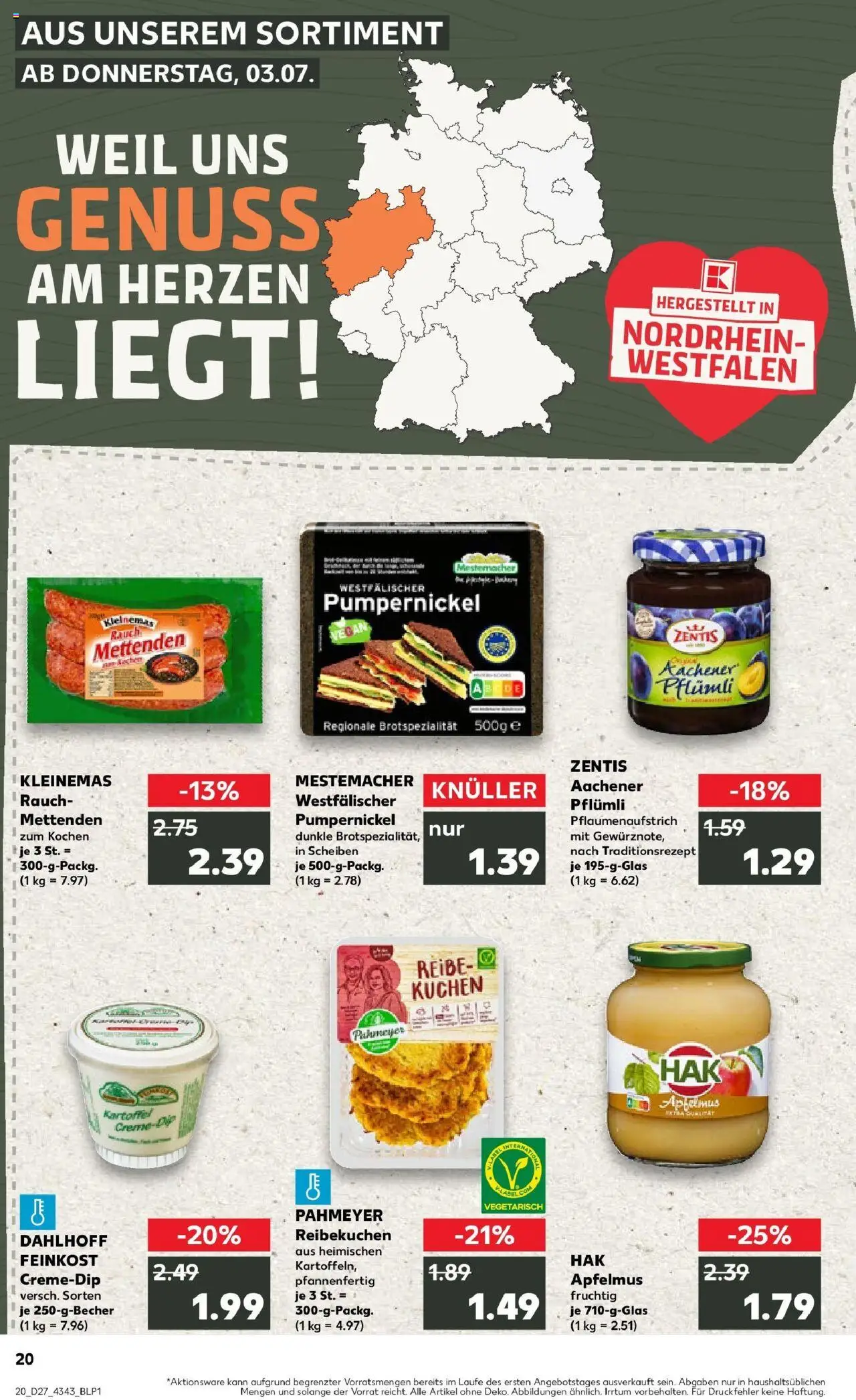 Kaufland prospekt Gütersloh	 - gültig ab dem 03.07.2025 | Seite: 20 | Produkte: Kuchen