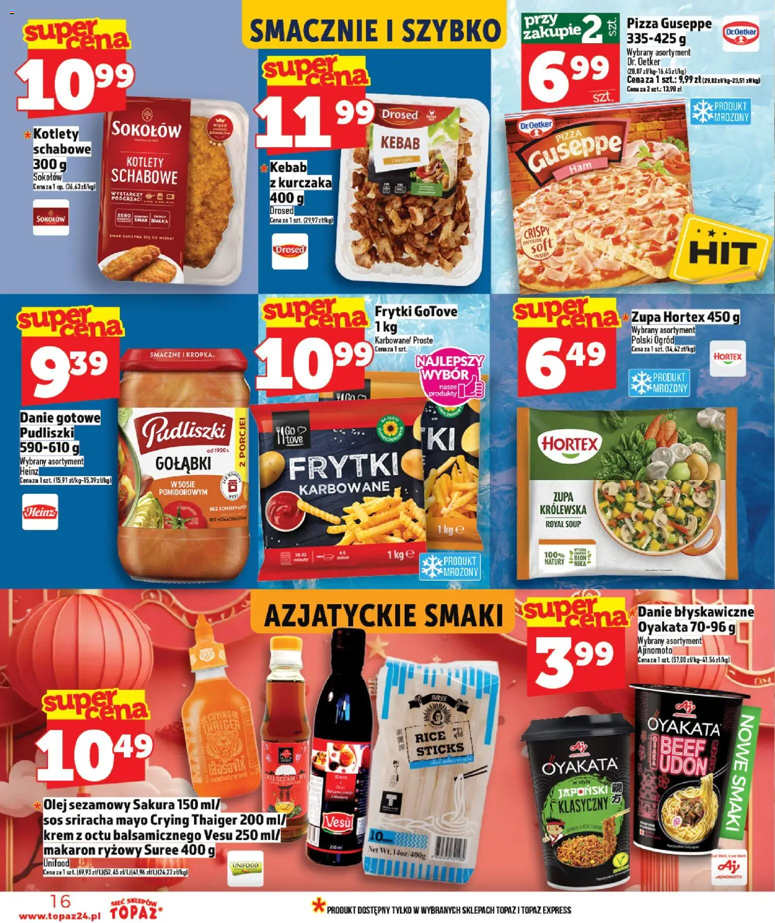 Topaz gazetka - MAZ od 05.03.2026 | Strona: 16 | Produkty: Kebab, Zupa, Makaron, Sos