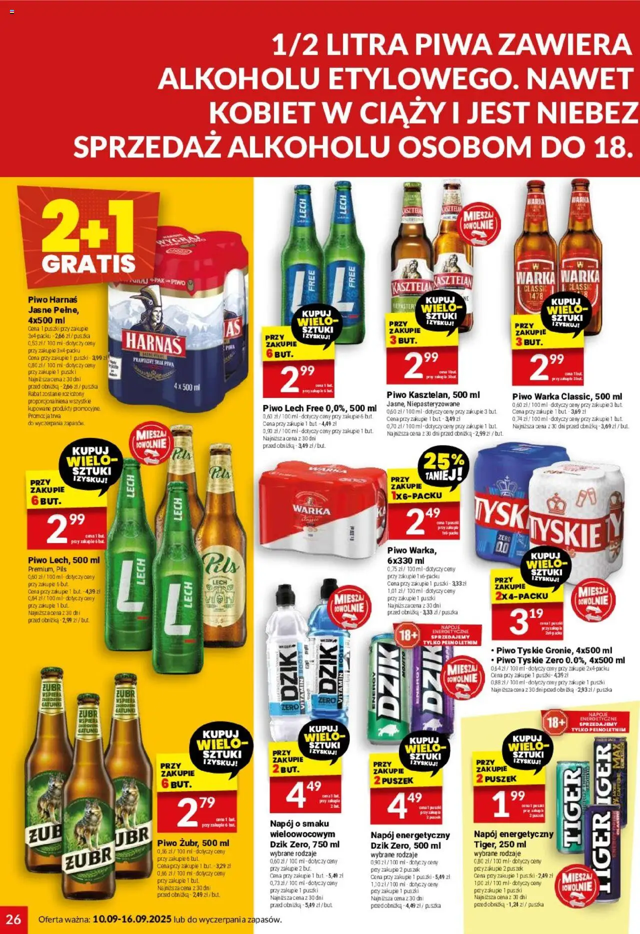 Twój Market Gazetka od 10.09.2025 | Strona: 26 | Produkty: Napoje, Warka, Harnaś, Piwo