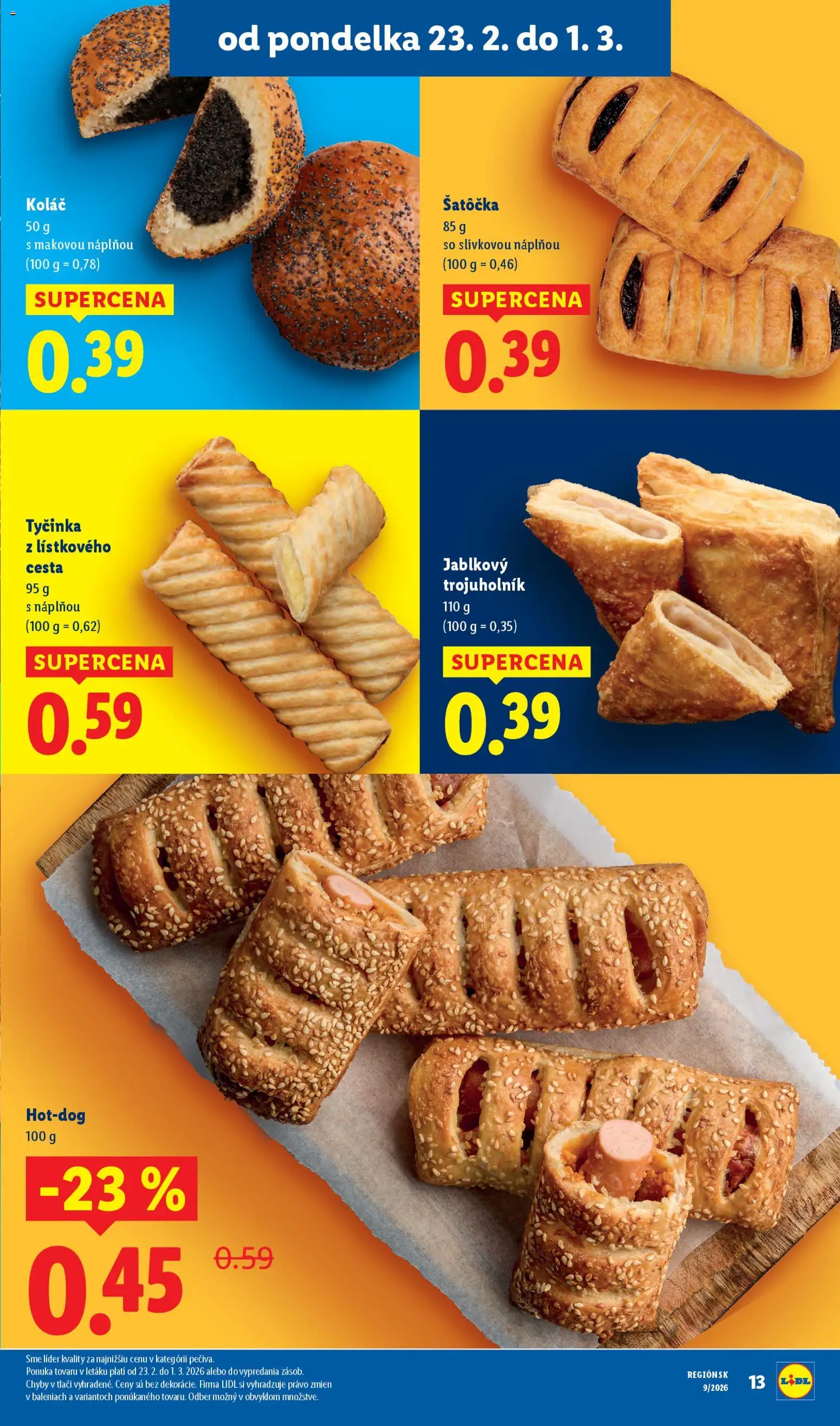 Nové Lidl akcie – leták je platný od 26.02.2026 | Strana: 49 | Produkty: Koláč