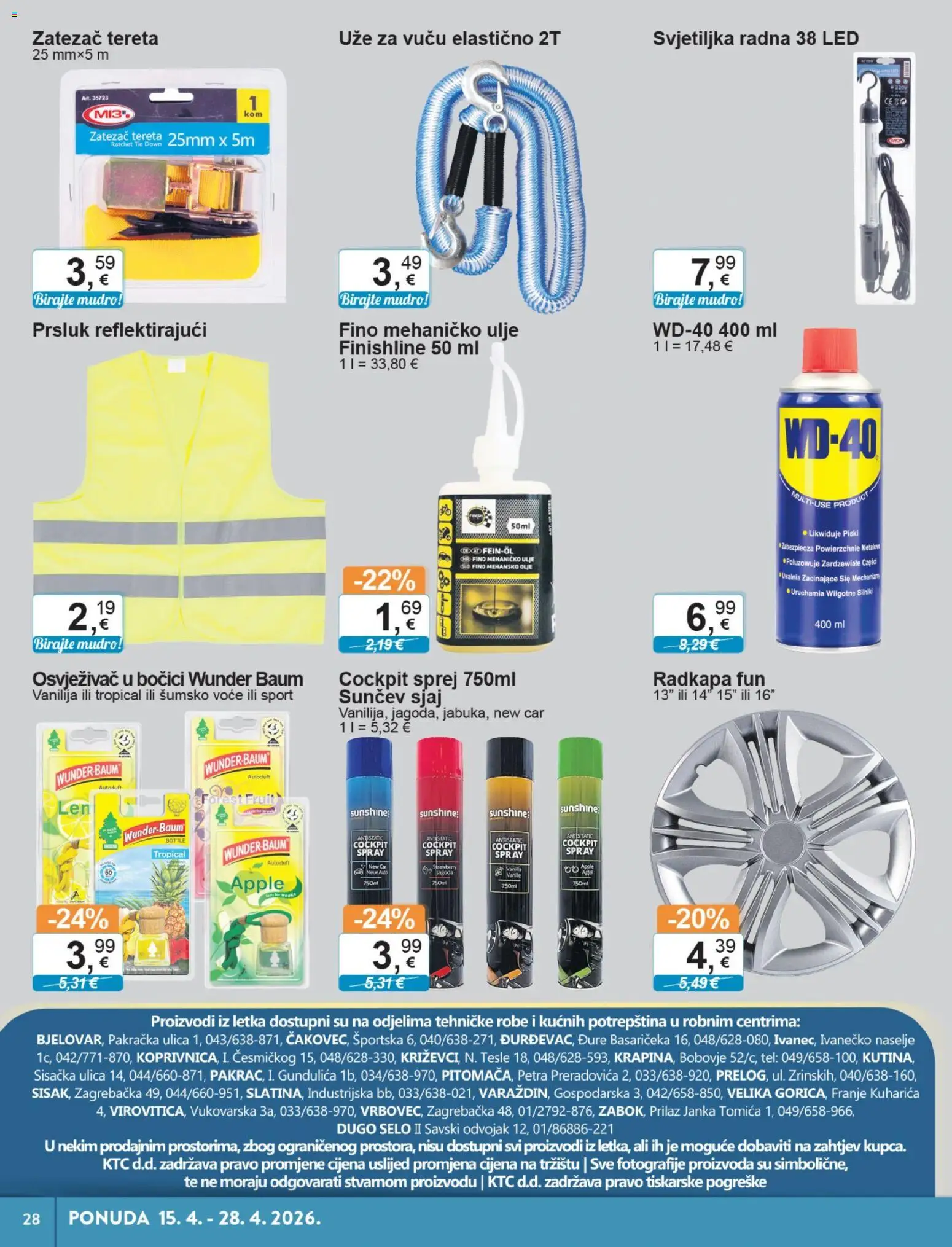 KTC katalog | vrijedi od 15.04.2026 | Stranica: 28 | Proizvodi: Šumsko voće, Ulje, Prsluk, Voće