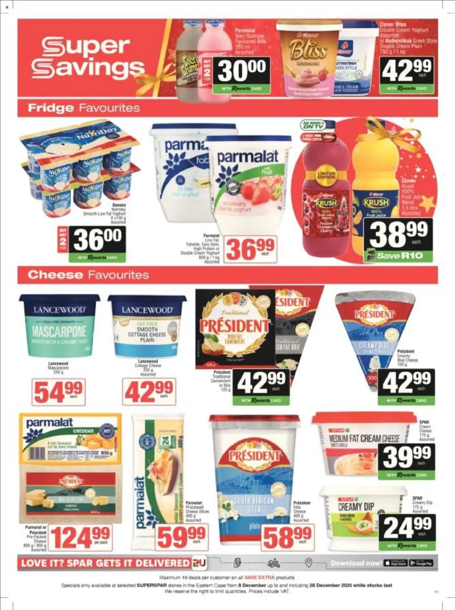 New Superspar catalogue – valid from 08.12.2025 | Page: 13 | Products: Yoghurt, Cheese, Cream, Fruit