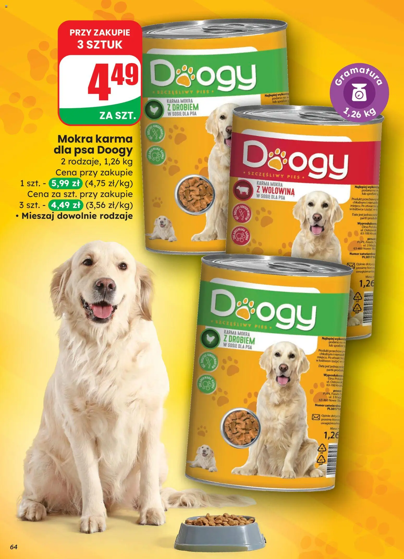 Dino Gazetka od 12.11.2025 | Strona: 64 | Produkty: Karma dla psa, Wołowina