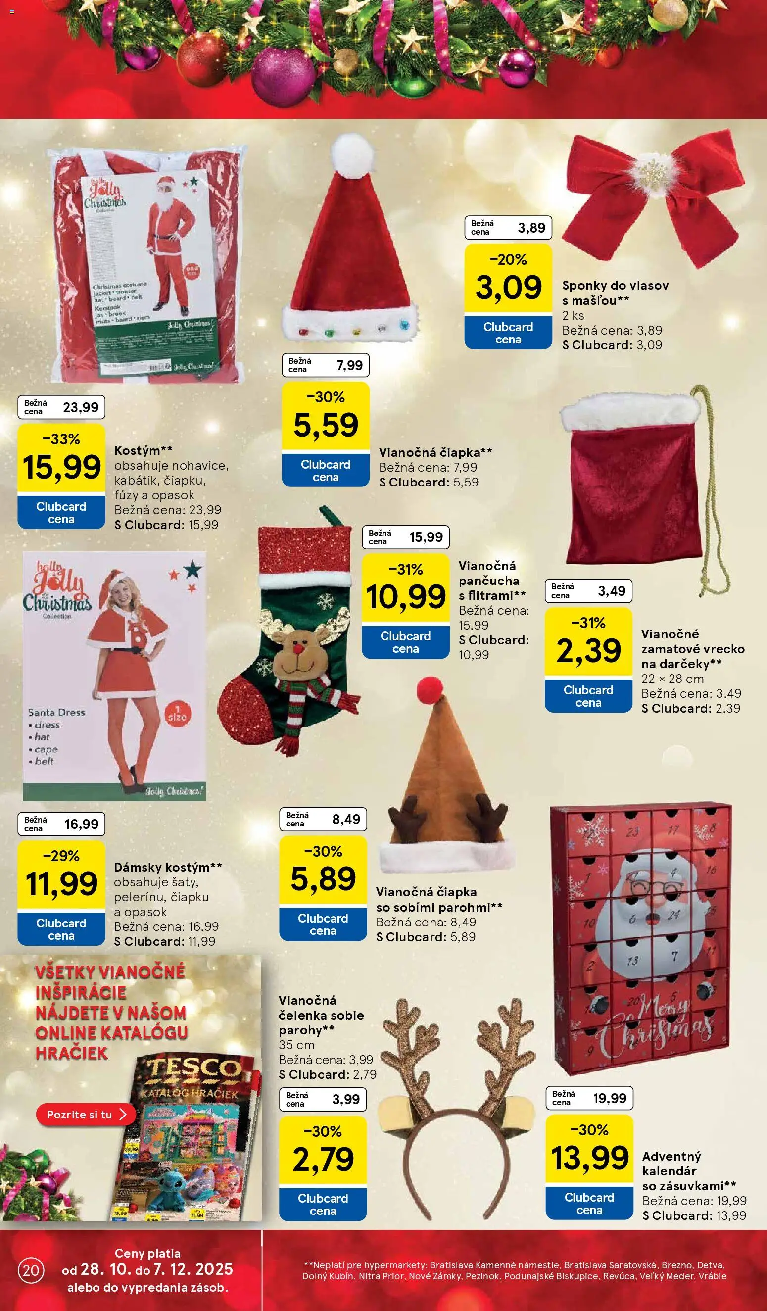 Nové Tesco akcie – leták je platný od 29.10.2025 | Strana: 20 | Produkty: Čiapka, Opasok