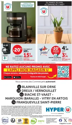 Hyper U - Prévisualisation de Hyper U catalogue valide à partir de 28.04.2026 | Page: 44 | Produits: Cafetière, Base, Store, Tasses