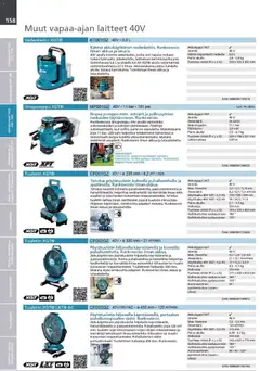 Makita-mainoslehti voimassa 24.03.2026 alkaen | Sivu: 158 | Tuotteet: Vedenkeitin, Tuuletin, Pöytätuuletin, Pumppu