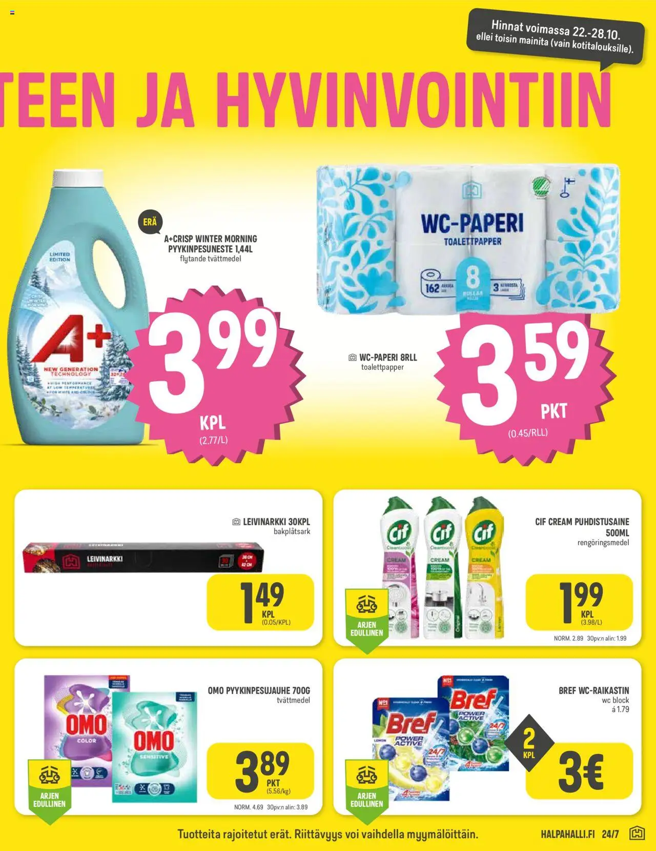Halpa Halli tarjoukset – voimassa 22.10.2025 alkaen | Sivu: 5 | Tuotteet: WC, Voi, Puhdistusaine