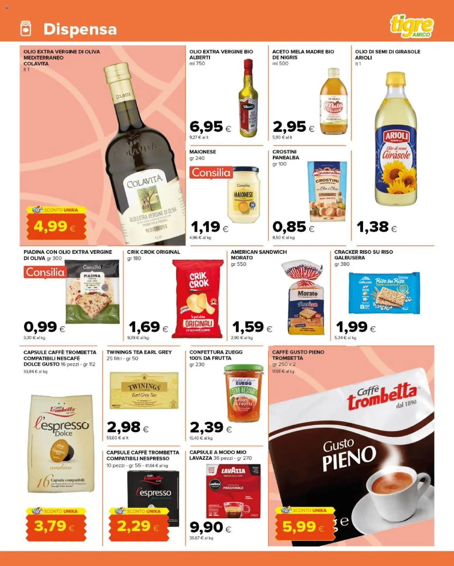 Volantino Tigre del 19.11.2025 | Pagina: 9 | Prodotti: Caffè, Olio, Crostini, Olio di semi di girasole