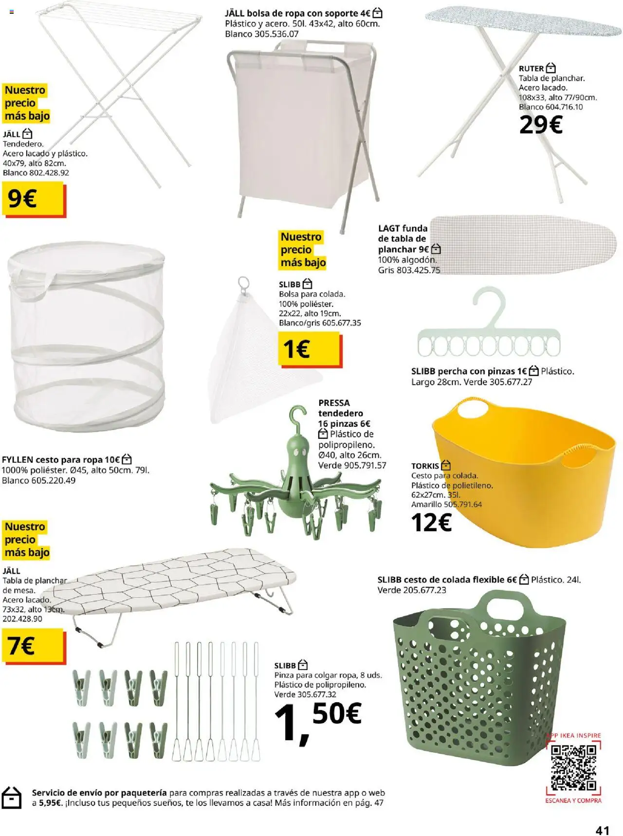 Catálogo IKEA Precios bajos.  │ válido desde el 01.09.2025 | Página: 41 | Productos: Té, Tabla de planchar, Funda, Bolsa