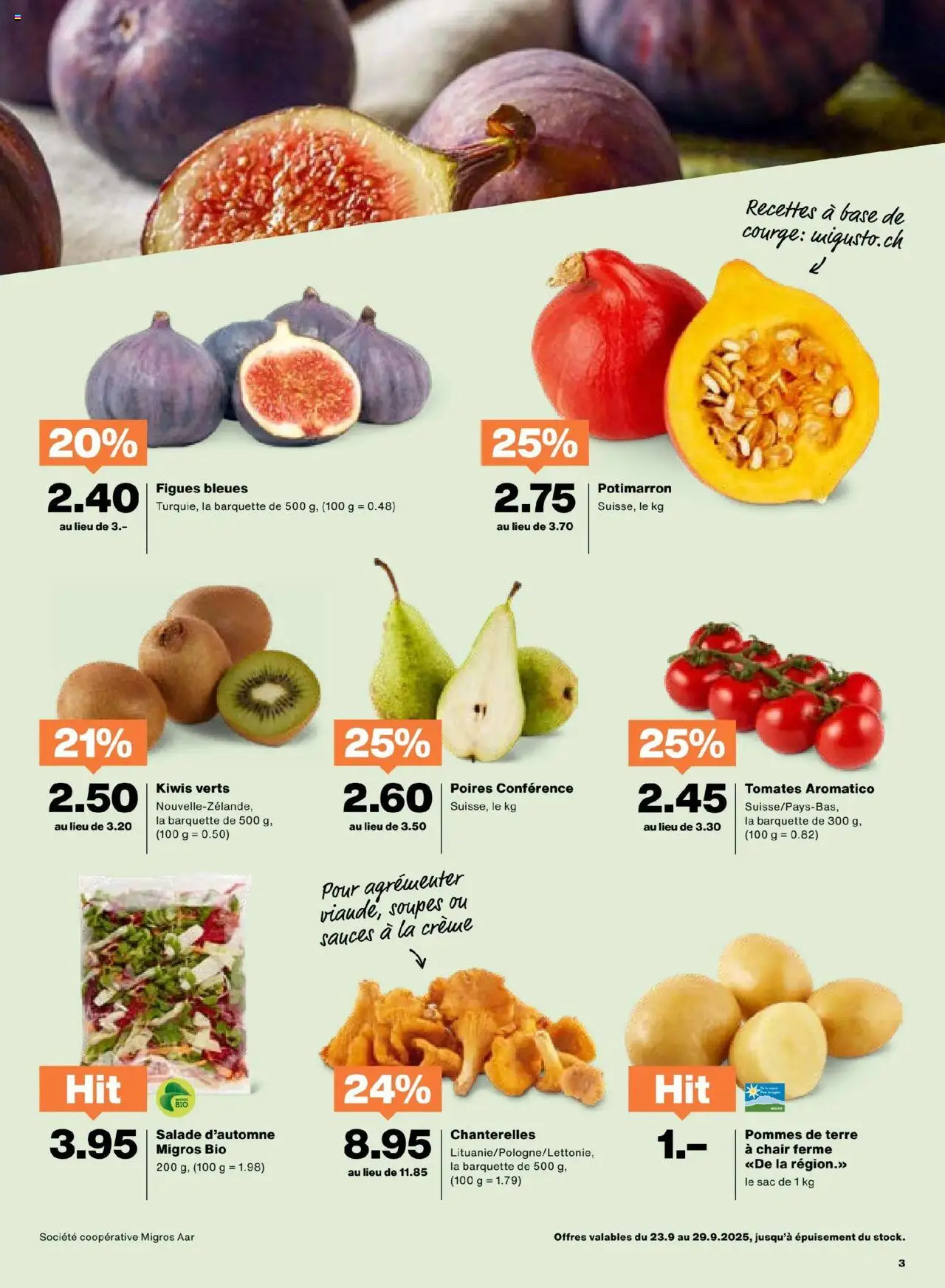 Migros Aktionen FR – gültig ab 23.09.2025 | Seite: 3 | Produkte: Creme