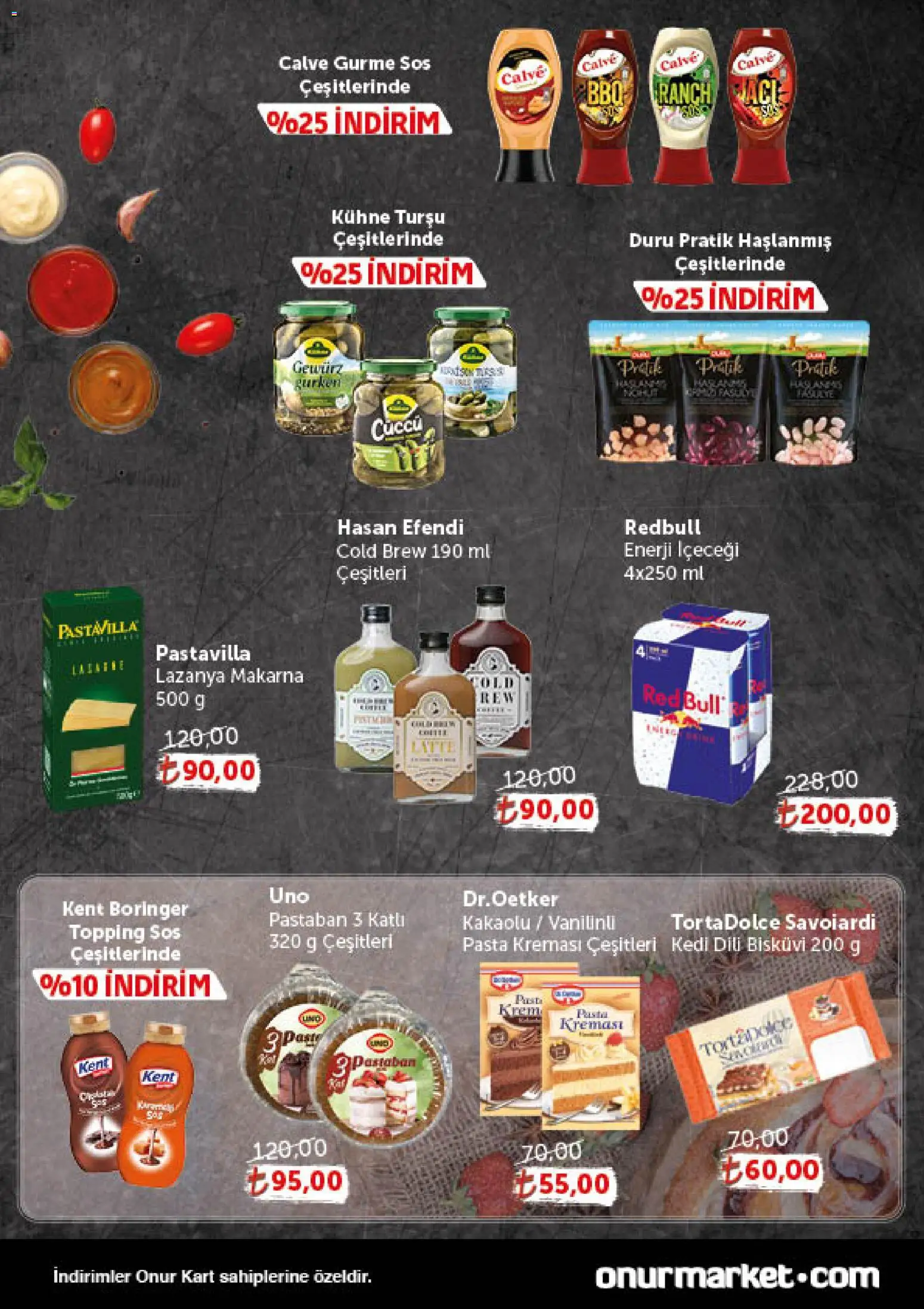 Onur Market Katalog - Gurme - 11.11.2025 tarihinden itibaren geçerlidir | Sayfa: 2 | Ürünler: Makarna, Sos, Enerji içeceği, Bisküvi