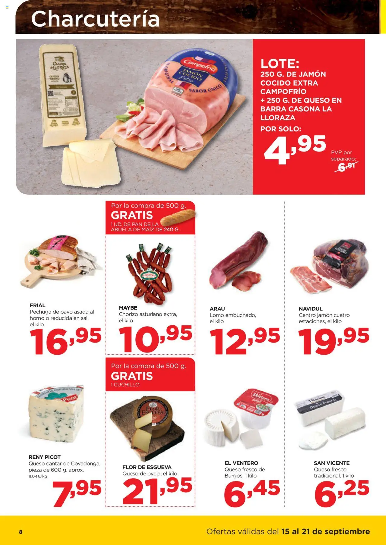 Alimerka folleto Asturias │ válido desde el 15.09.2025 | Página: 8 | Productos: Queso, Pan, Jamón, Horno
