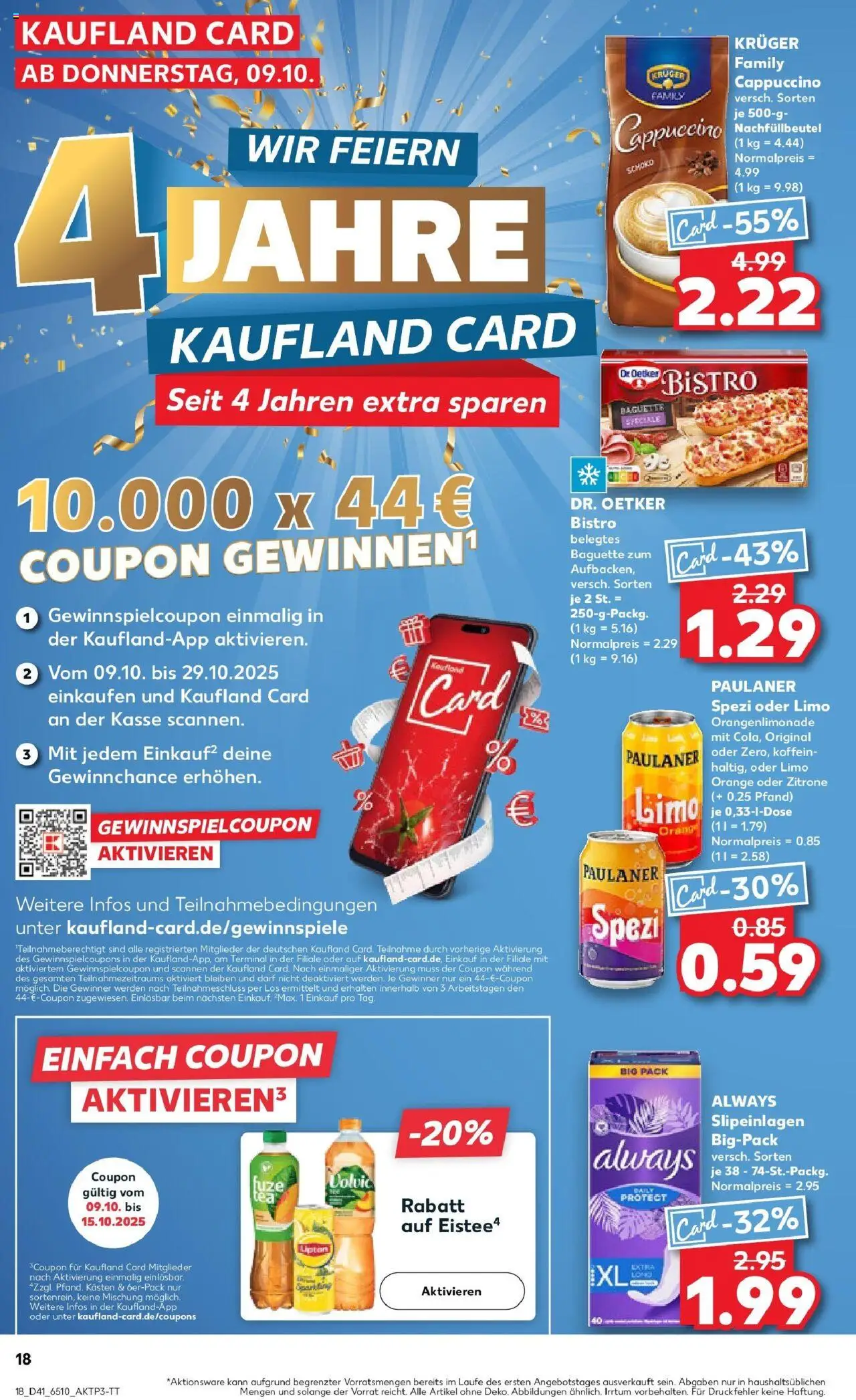 Kaufland prospekt Emmerich Am Rhein	 – gültig ab 09.10.2025 | Seite: 18 | Produkte: Fuze tea, Pizza, Kruger cappuccino, Volvic