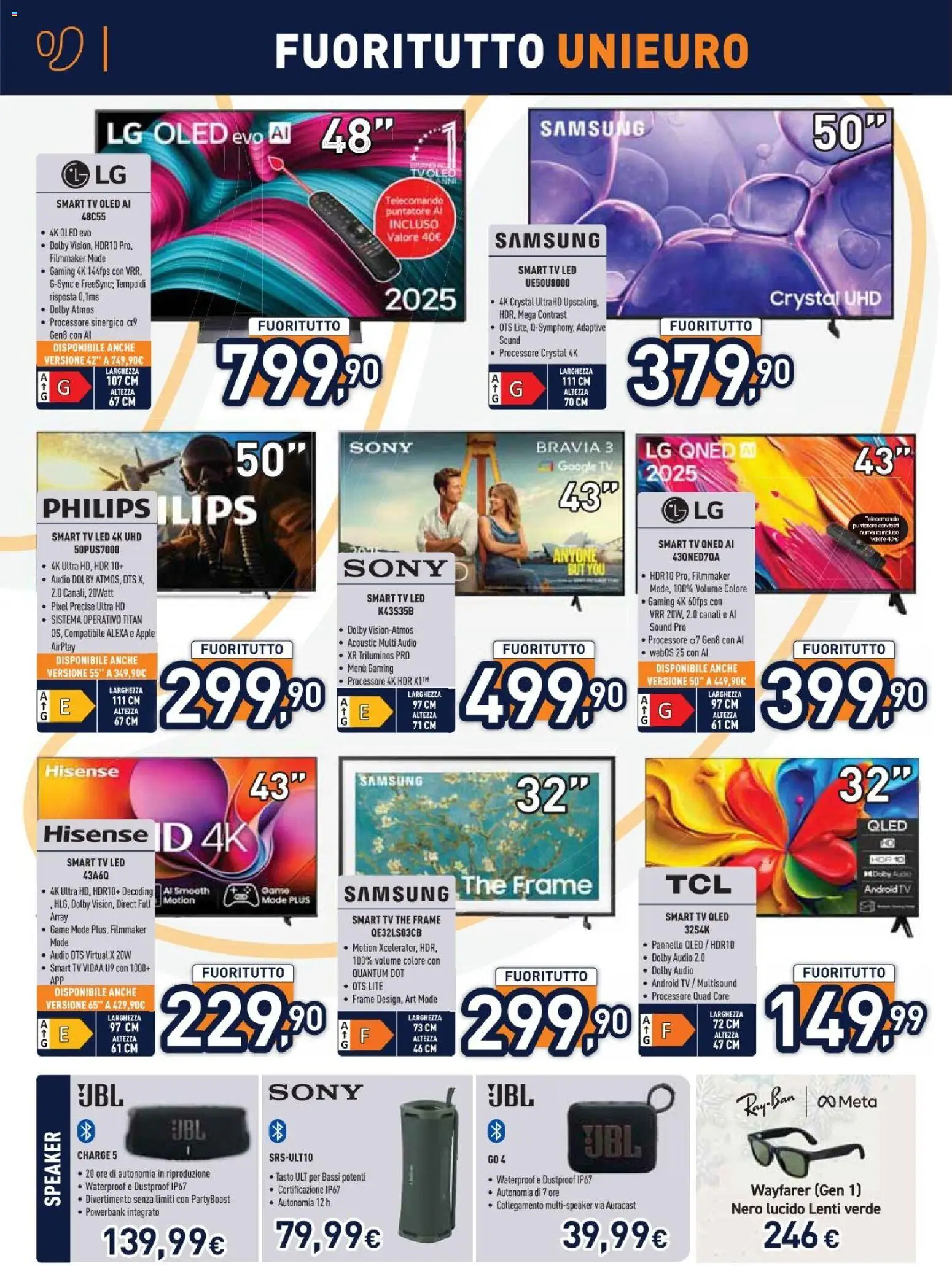 Volantino Unieuro del 29.12.2025 | Pagina: 4 | Prodotti: Telecomando, smart TV, Speaker, Samsung