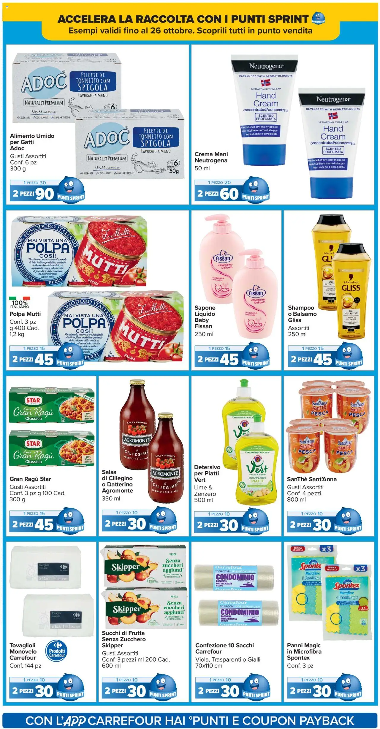 Volantino Carrefour del 10.10.2025 | Pagina: 20 | Prodotti: Pesca, Ragú, The, PC