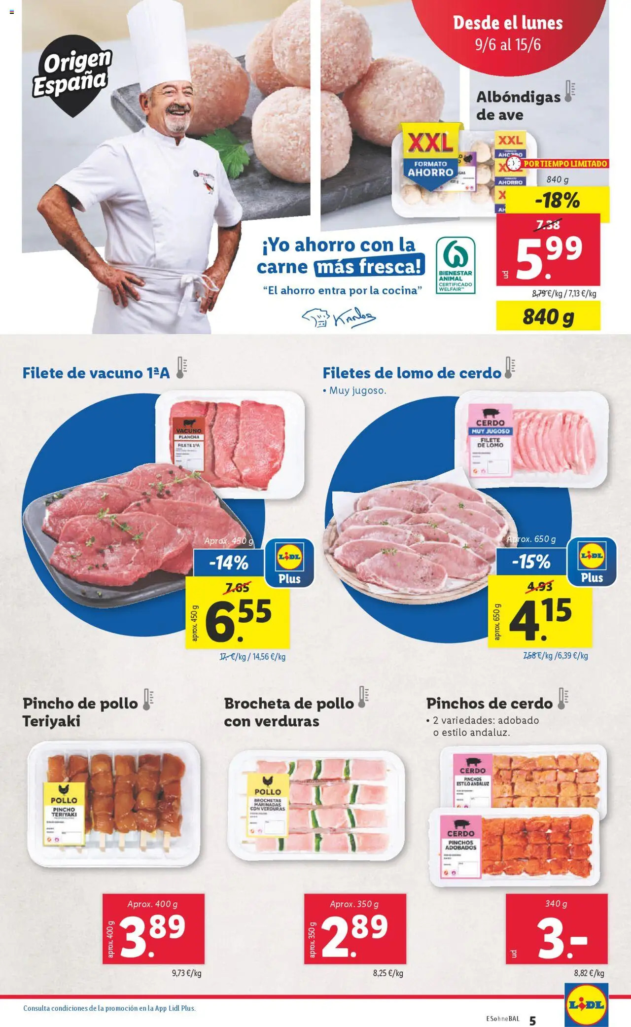 Lidl catálogo MAD │ válido desde el 09.06.2025 | Página: 5 | Productos: Cerdo, Té, Cocina, Filete