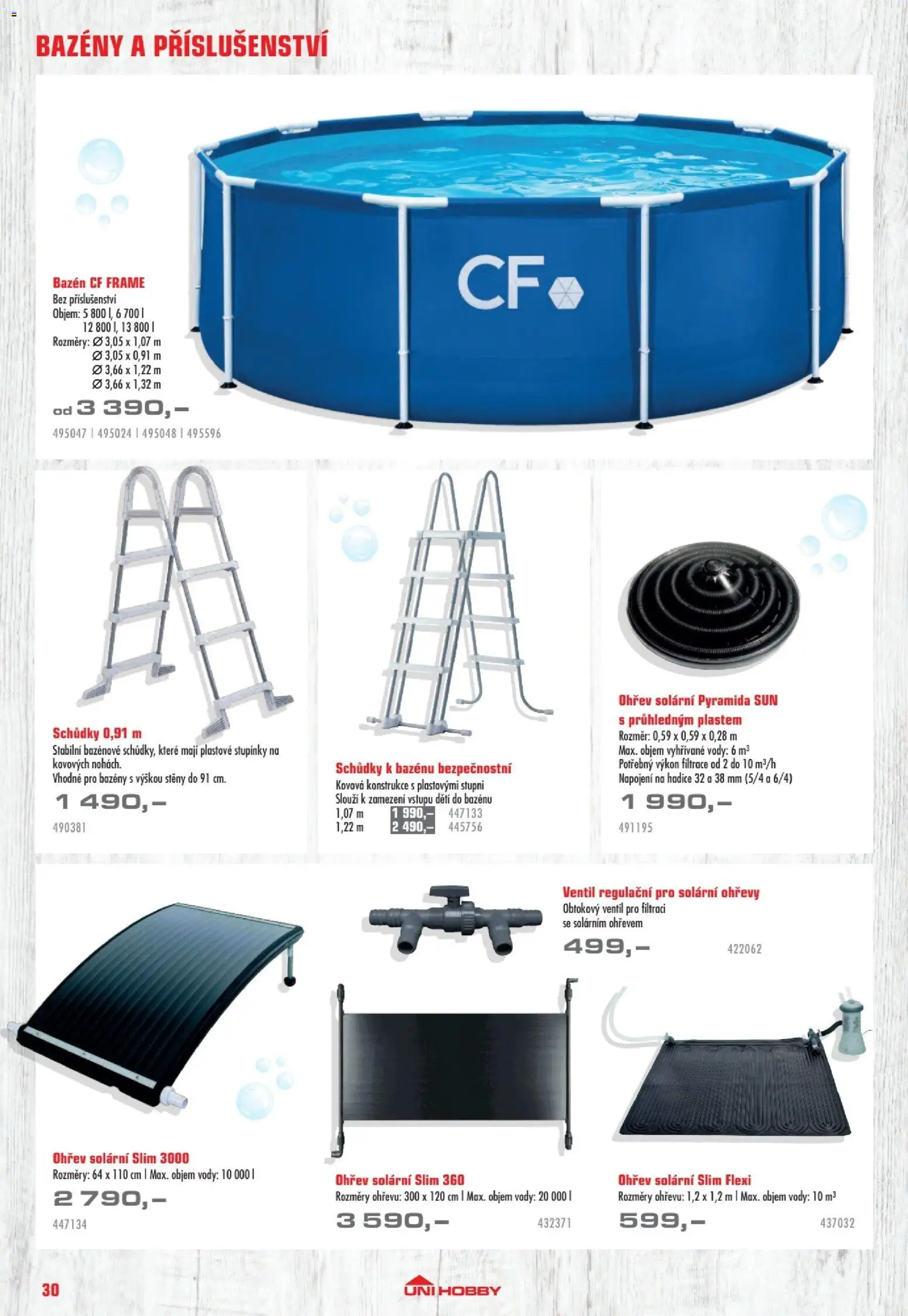 Uni Hobby katalog - Nábytek, grily a bazény 2026 od 10.04.2026 | Strana: 30 | Produkty: Bazény, Hadice, Bazén