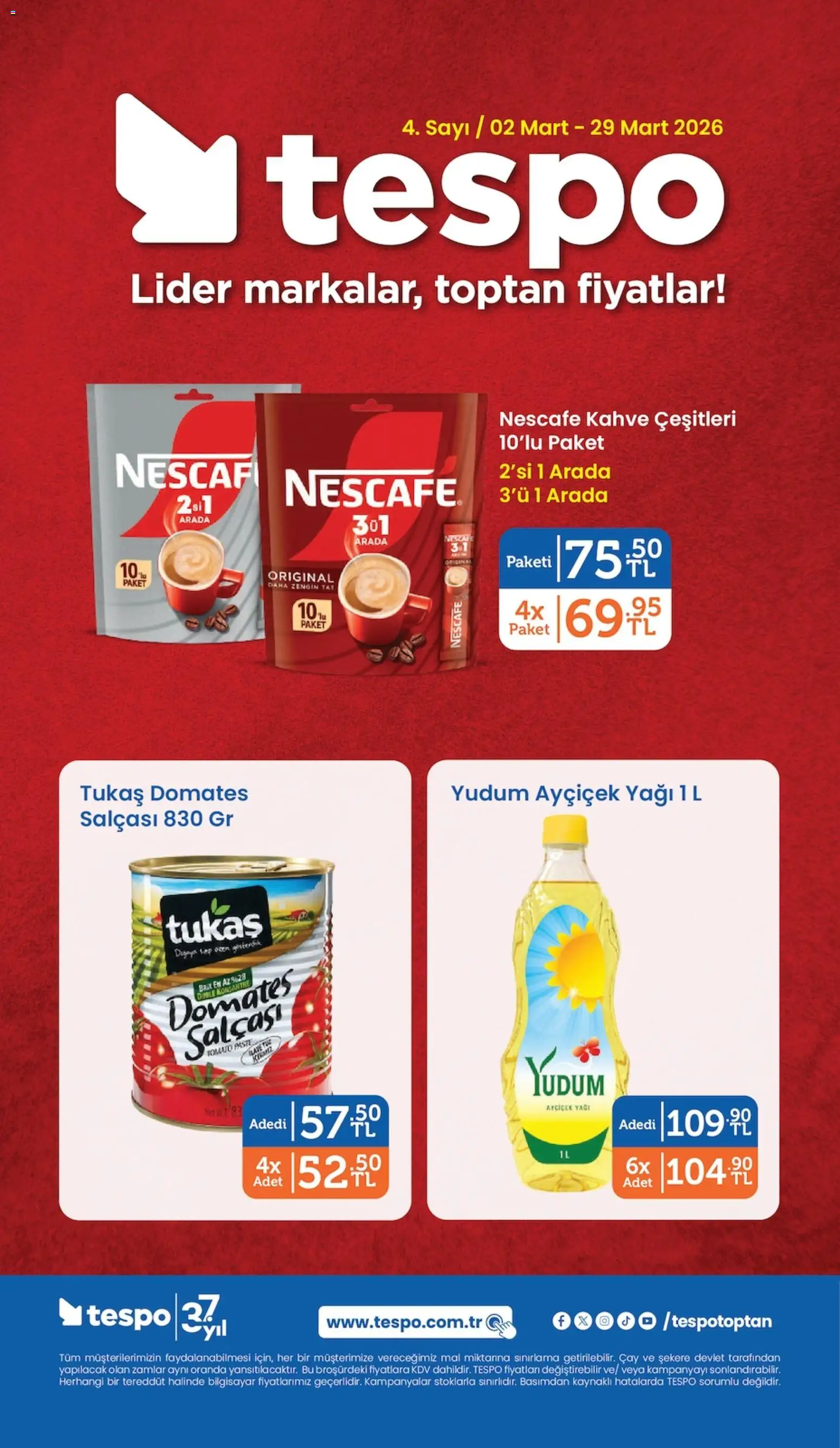 Tespo Katalog - 02.03.2026 tarihinden itibaren geçerlidir | Sayfa: 1 | Ürünler: Kahve, Domates, Çay, Bilgisayar