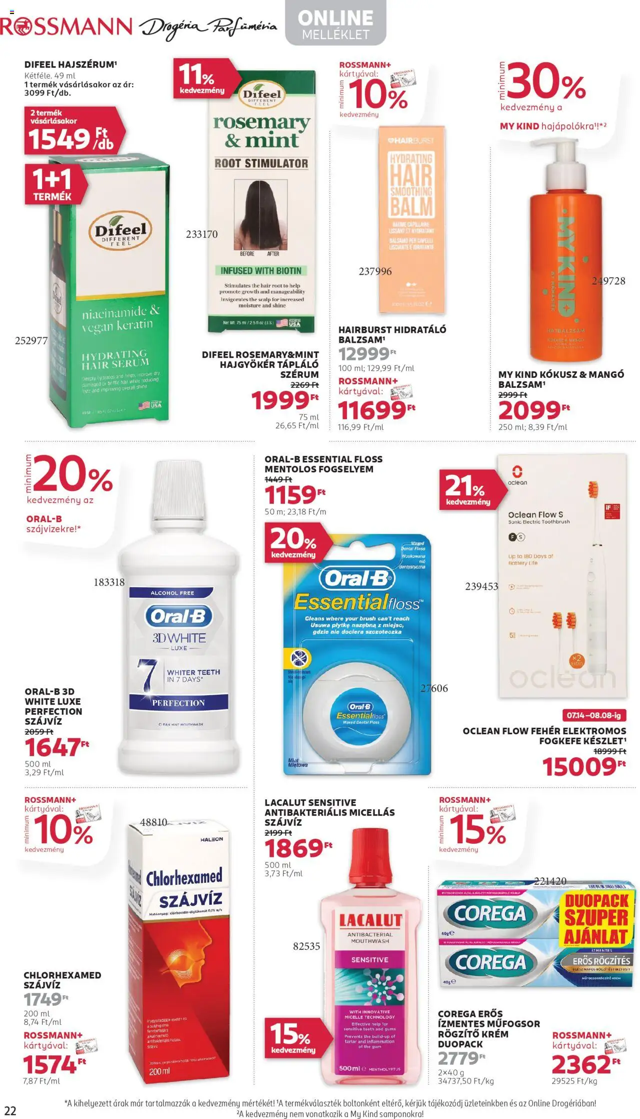 Rossmann akciós ujság - amely érvényes a következő dátumtól: 28.07.2025 | Oldal: 24 | Termékek: Elektromos fogkefe, Fogkefe, Szájvíz, Mangó