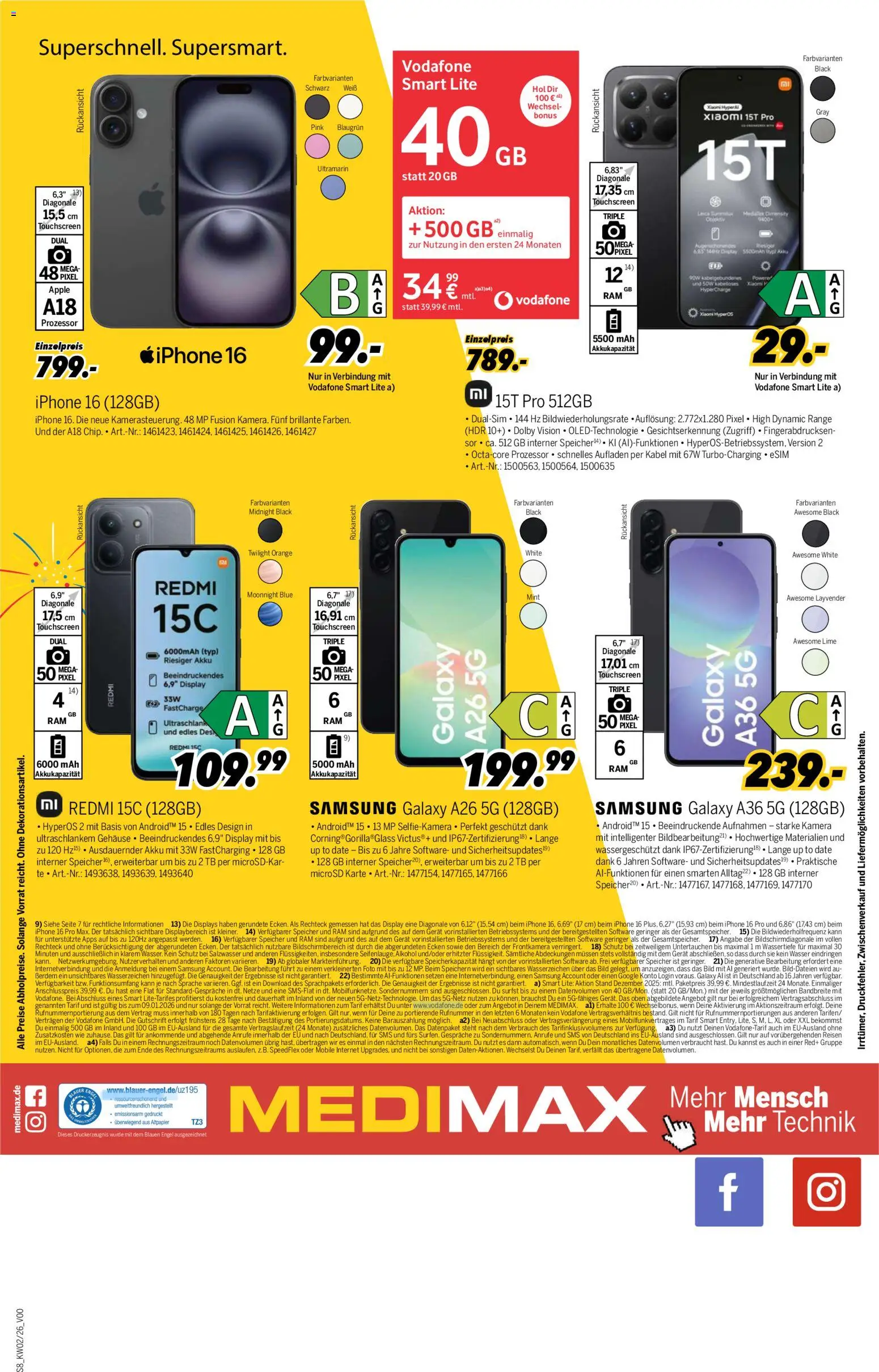 Medimax Prospekt 	 – gültig ab 03.01.2026 | Seite: 8 | Produkte: Kamera, Kabel, Samsung, Iphone