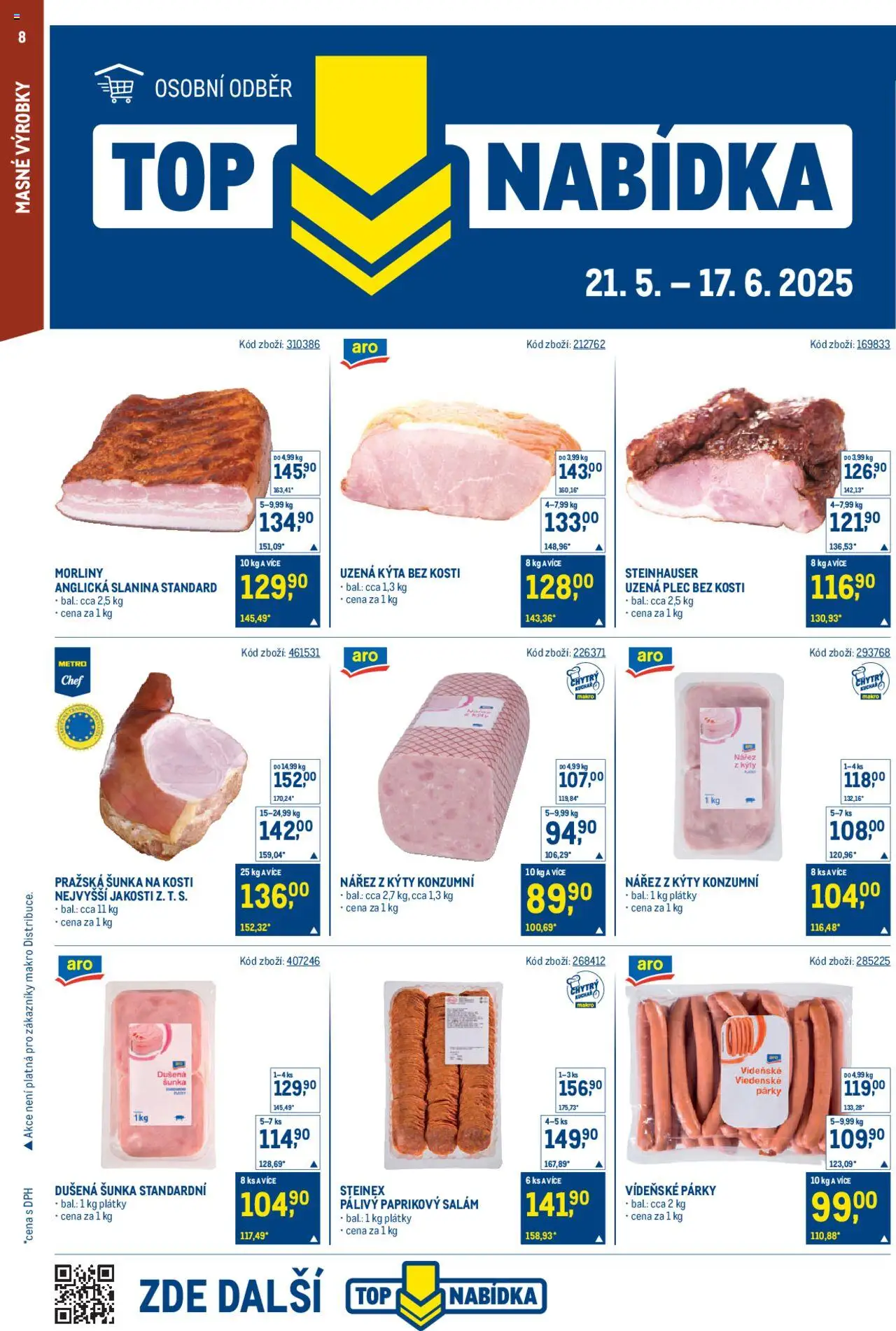 Makro leták - Gastronomie od 04.06.2025 | Strana: 8 | Produkty: Salám, Plec bez kosti, Párky, Uzená kýta
