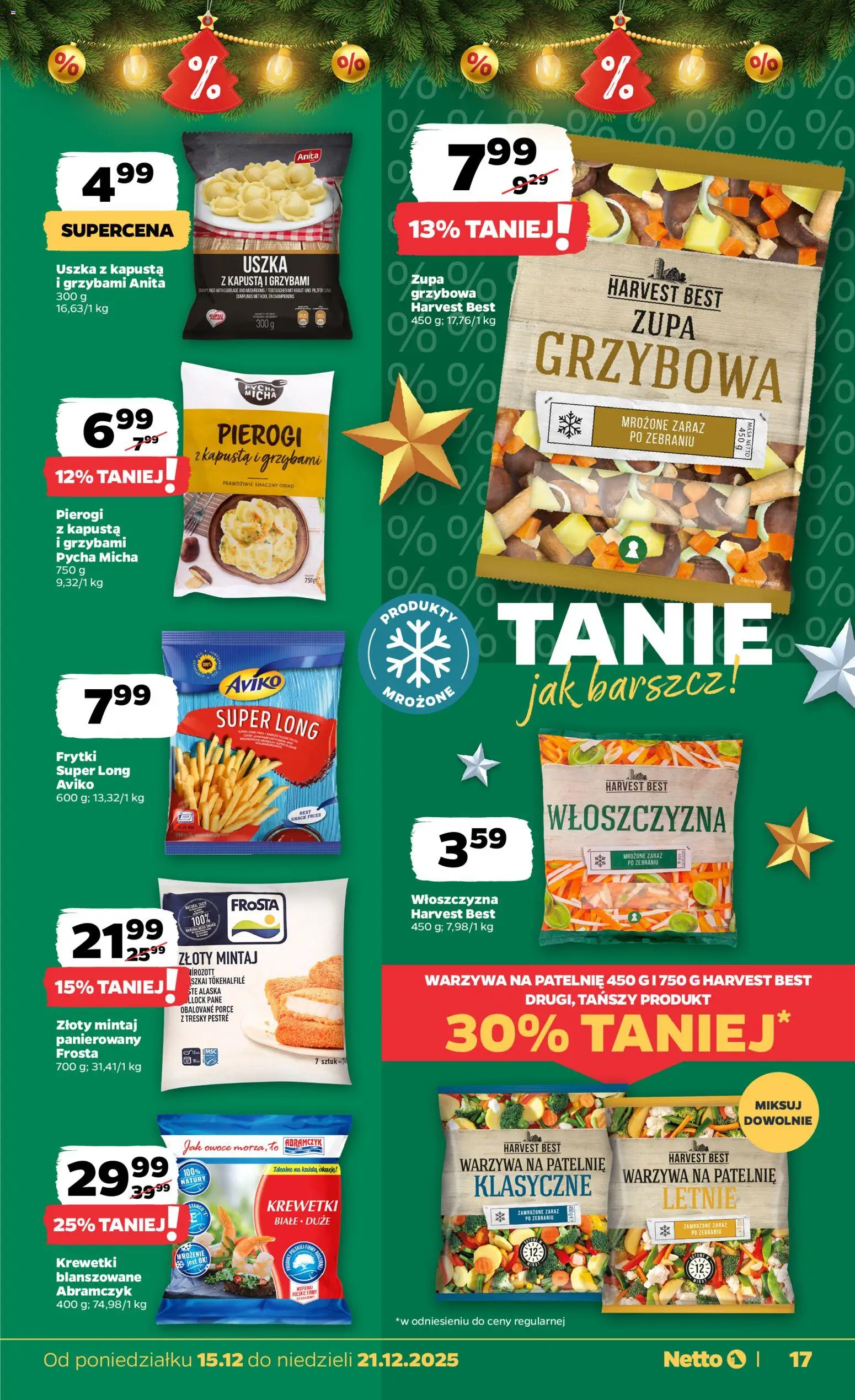 Netto gazetka - Spożywcza od 15.12.2025 | Strona: 17 | Produkty: Barszcz, Mintaj, Zupa, Warzywa