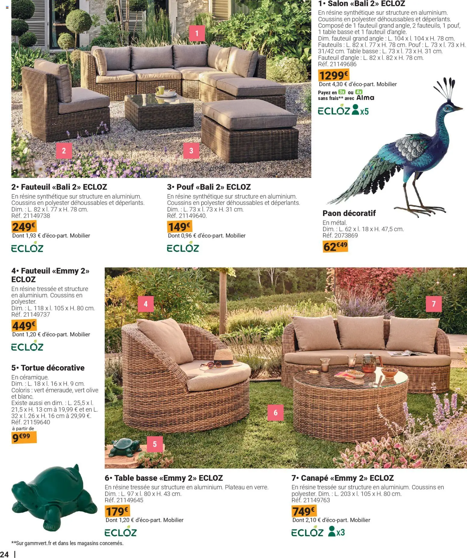 {H1} | Page: 24 | Produits: Olive, Plateau, Canapé, Fauteuil