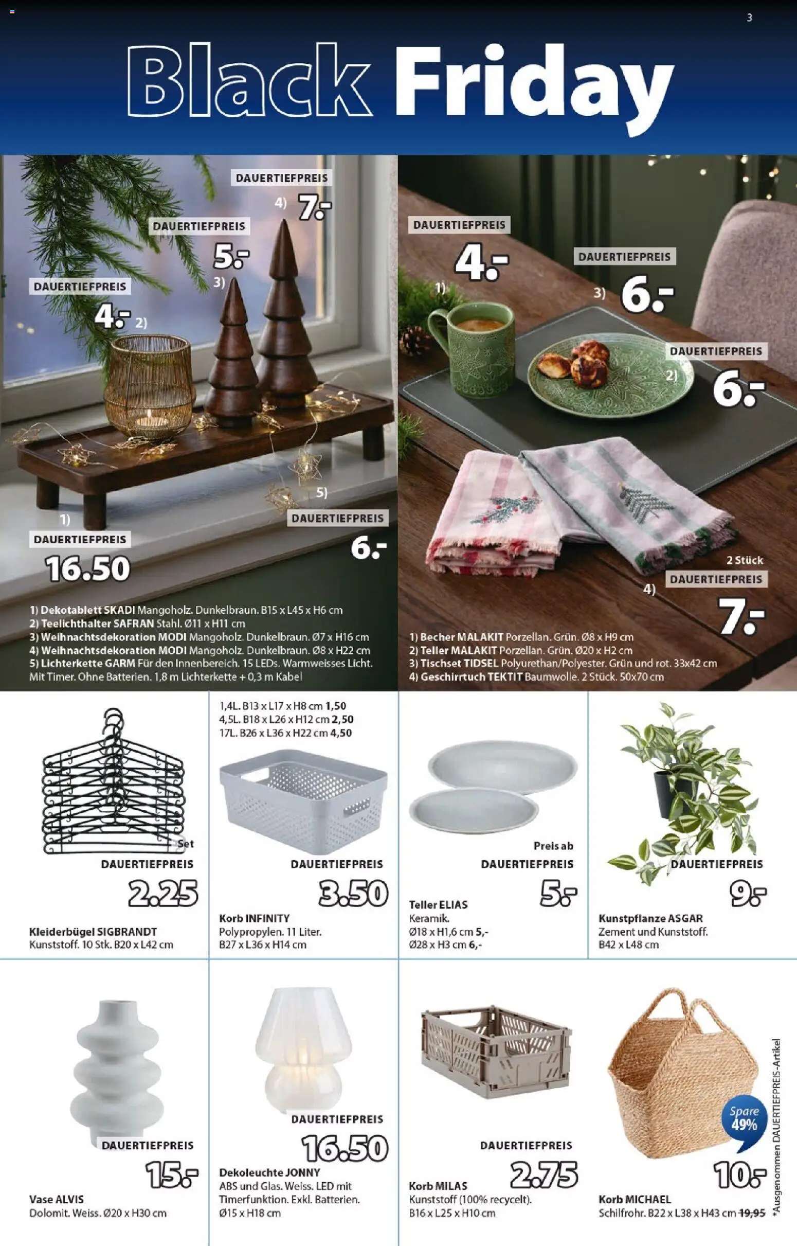 JYSK - Black Friday – gültig ab 18.11.2025 | Seite: 3 | Produkte: Korb, Vase, Kleiderbügel, Kabel