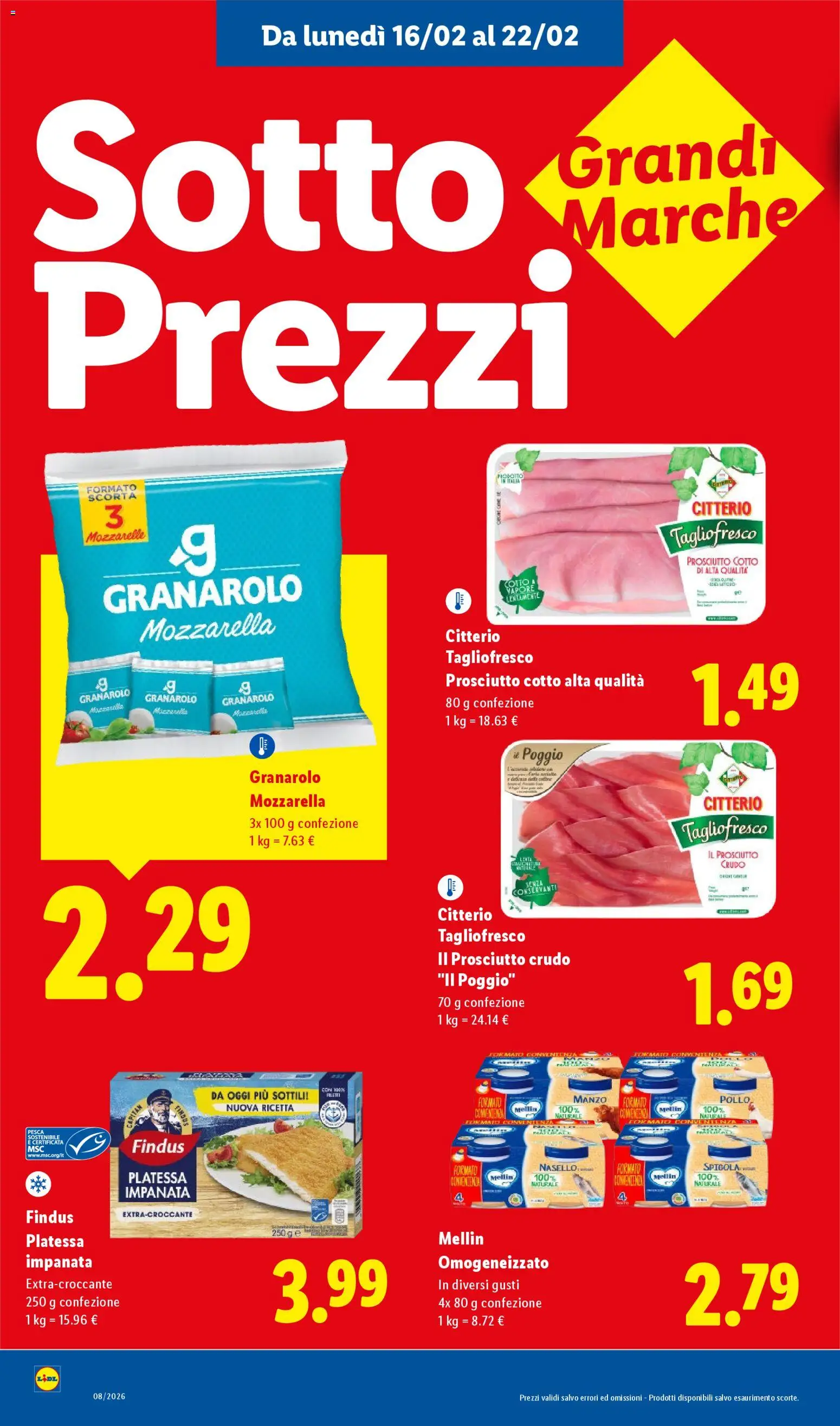 Volantino Lidl del 16.02.2026 | Pagina: 6 | Prodotti: Prosciutto Crudo, Prosciutto, Pesca, Spigola