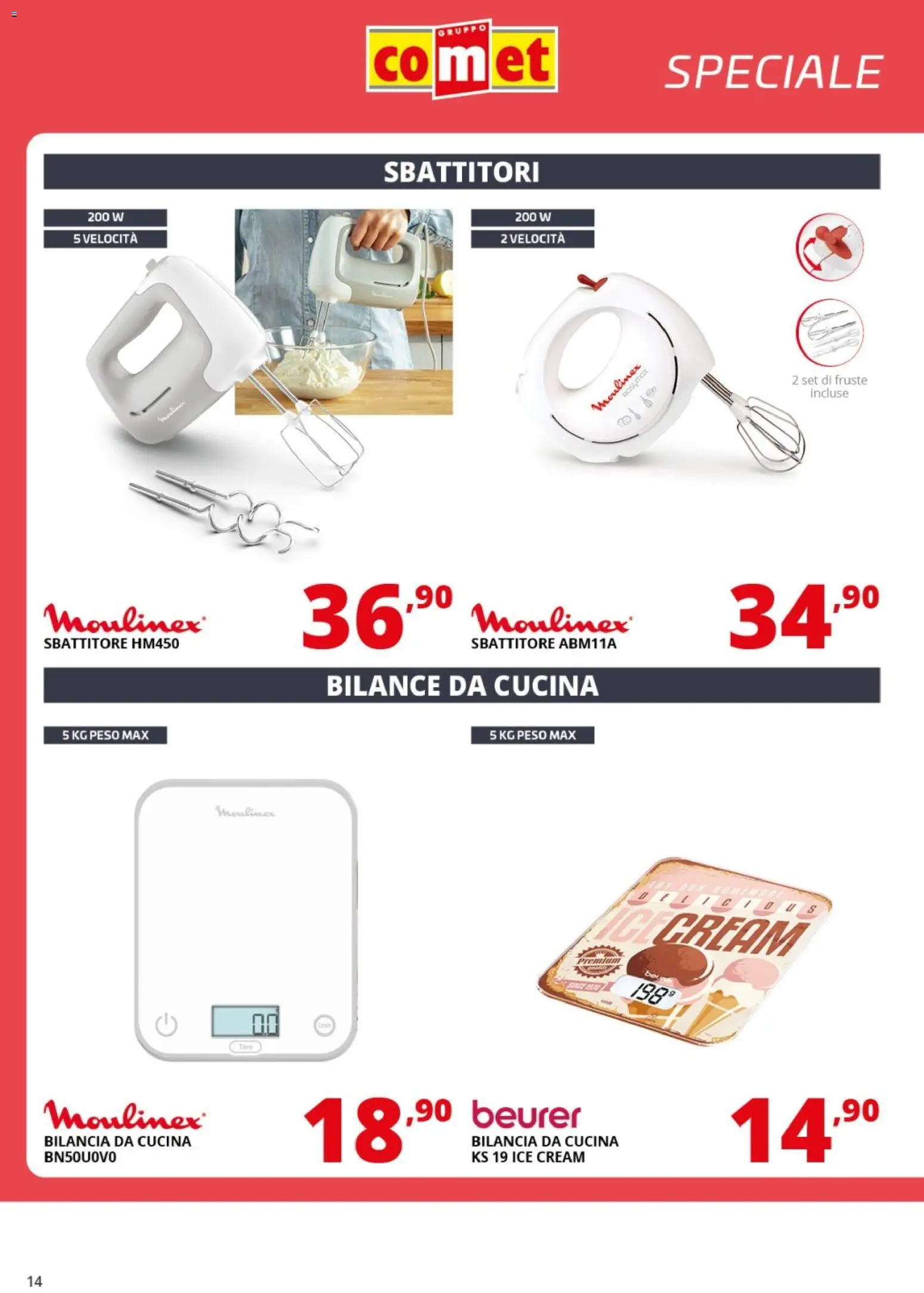 Volantino Comet del 10.04.2026 | Pagina: 14 | Prodotti: Sbattitore, Bilancia