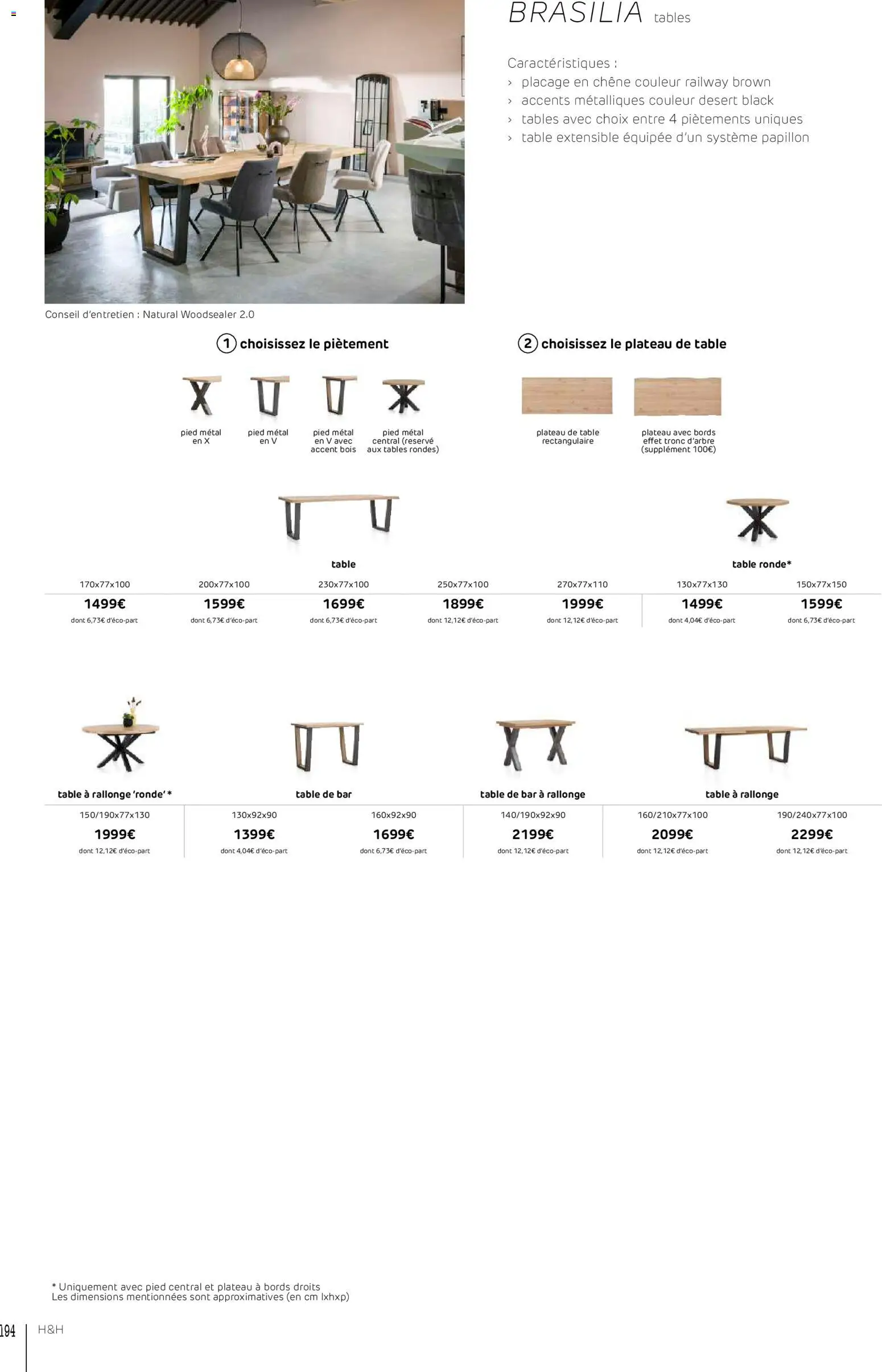 {H1} | Page: 194 | Produits: Plateau, Table extensible, Table