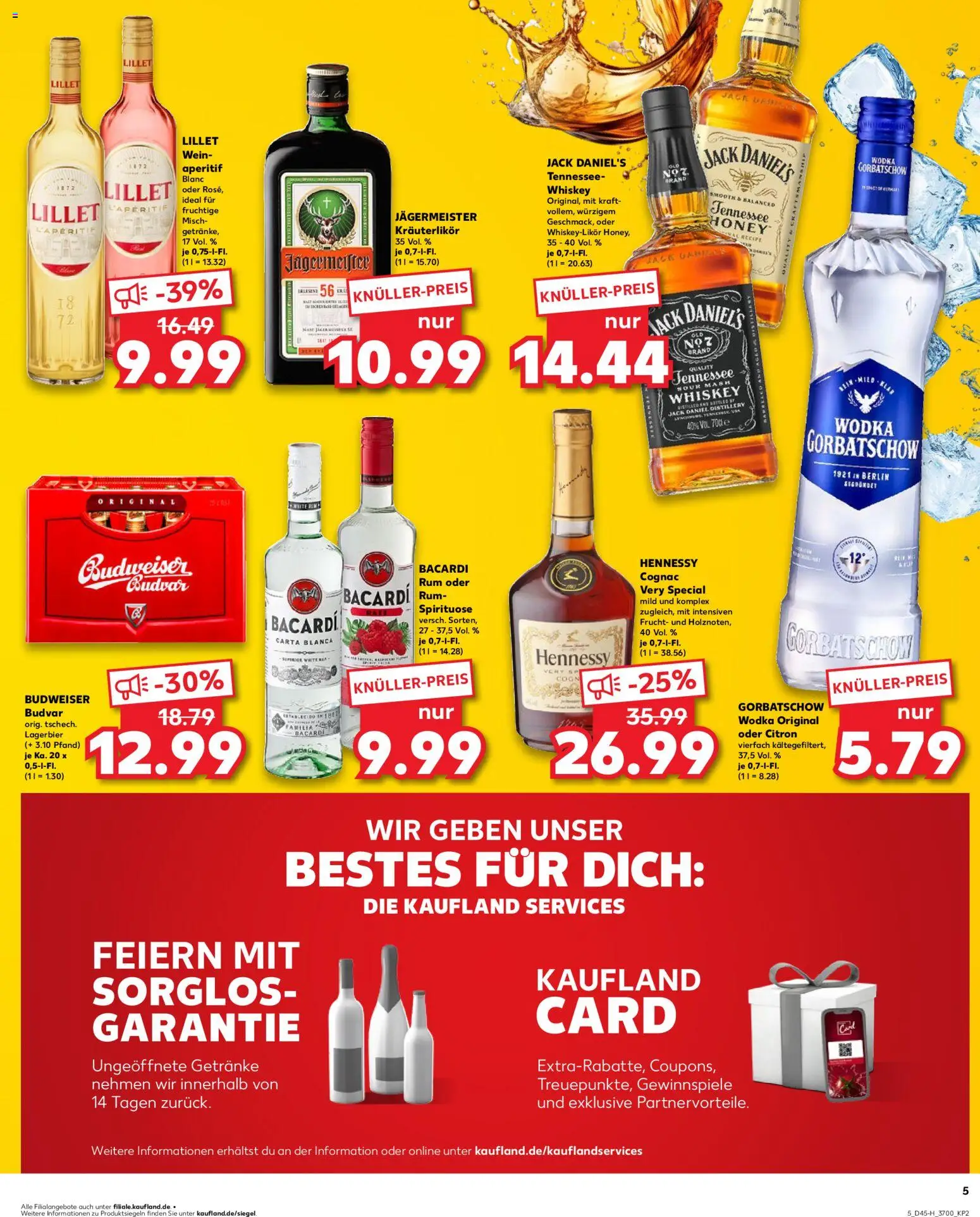 Kaufland prospekt Rostock	 – gültig ab 06.11.2025 | Seite: 5 | Produkte: Bacardi, Lillet, Wodka gorbatschow, Budweiser