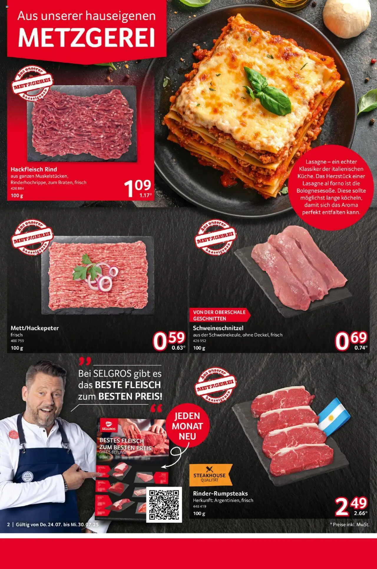 Selgros Prospekt 	 - gültig ab dem 24.07.2025 | Seite: 2 | Produkte: Fleisch, Hackfleisch