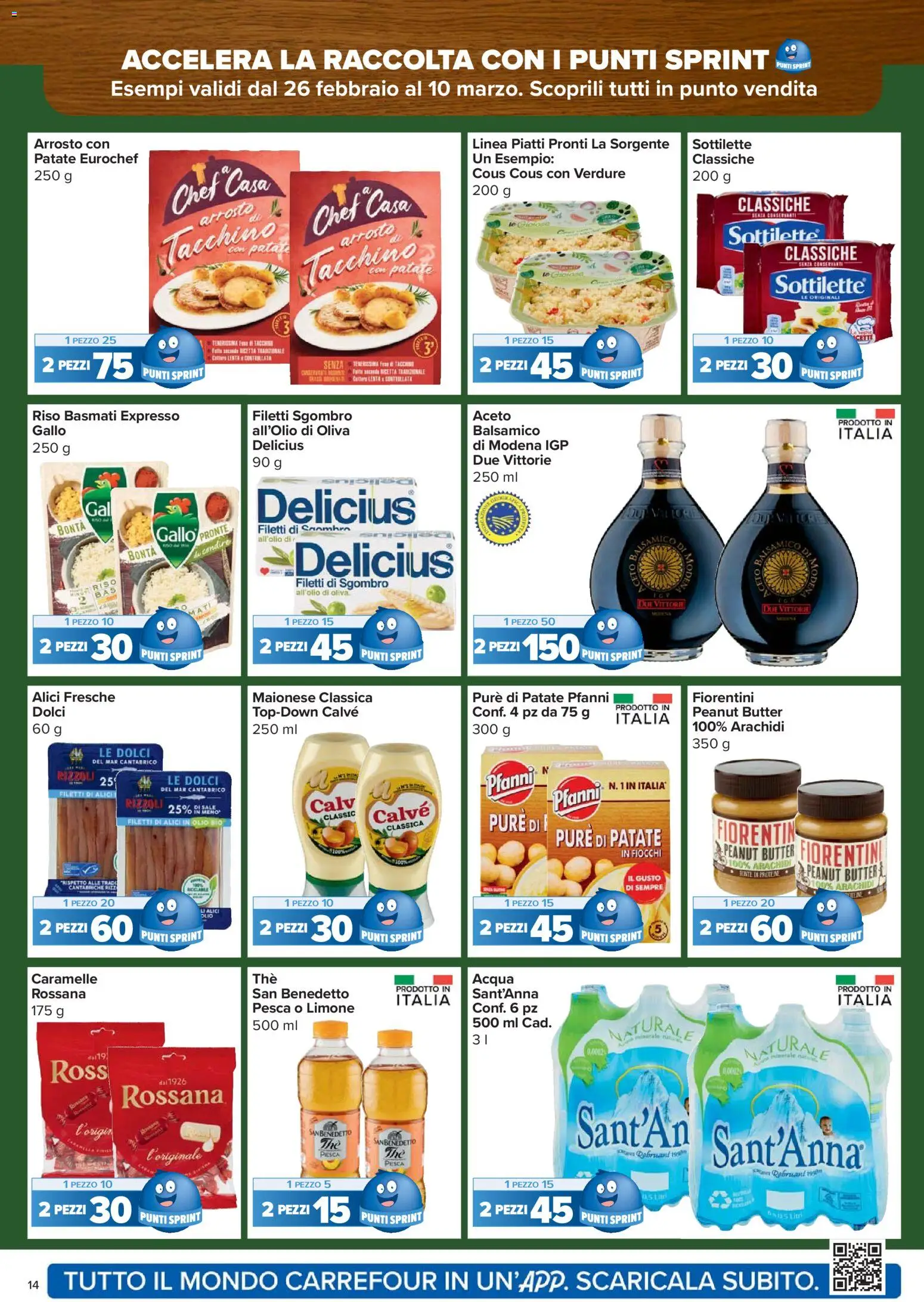 Volantino Carrefour del 26.02.2026 | Pagina: 14 | Prodotti: Riso Basmati, Caramelle, Verdure, Tacchino