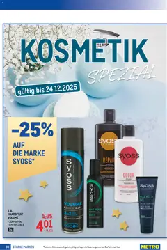 Metro Starke Marken ab 27.11.2025 gültig | Seite: 30 | Produkte: Shampoo, Spülung, Haarspray