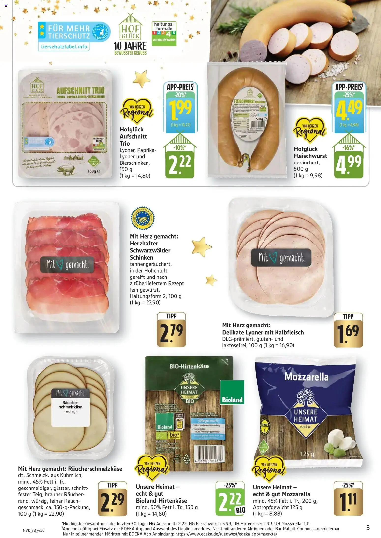 Edeka prospekt Mannheim	 – gültig ab 08.12.2025 | Seite: 3 | Produkte: Mozzarella, Paprika, Schinken