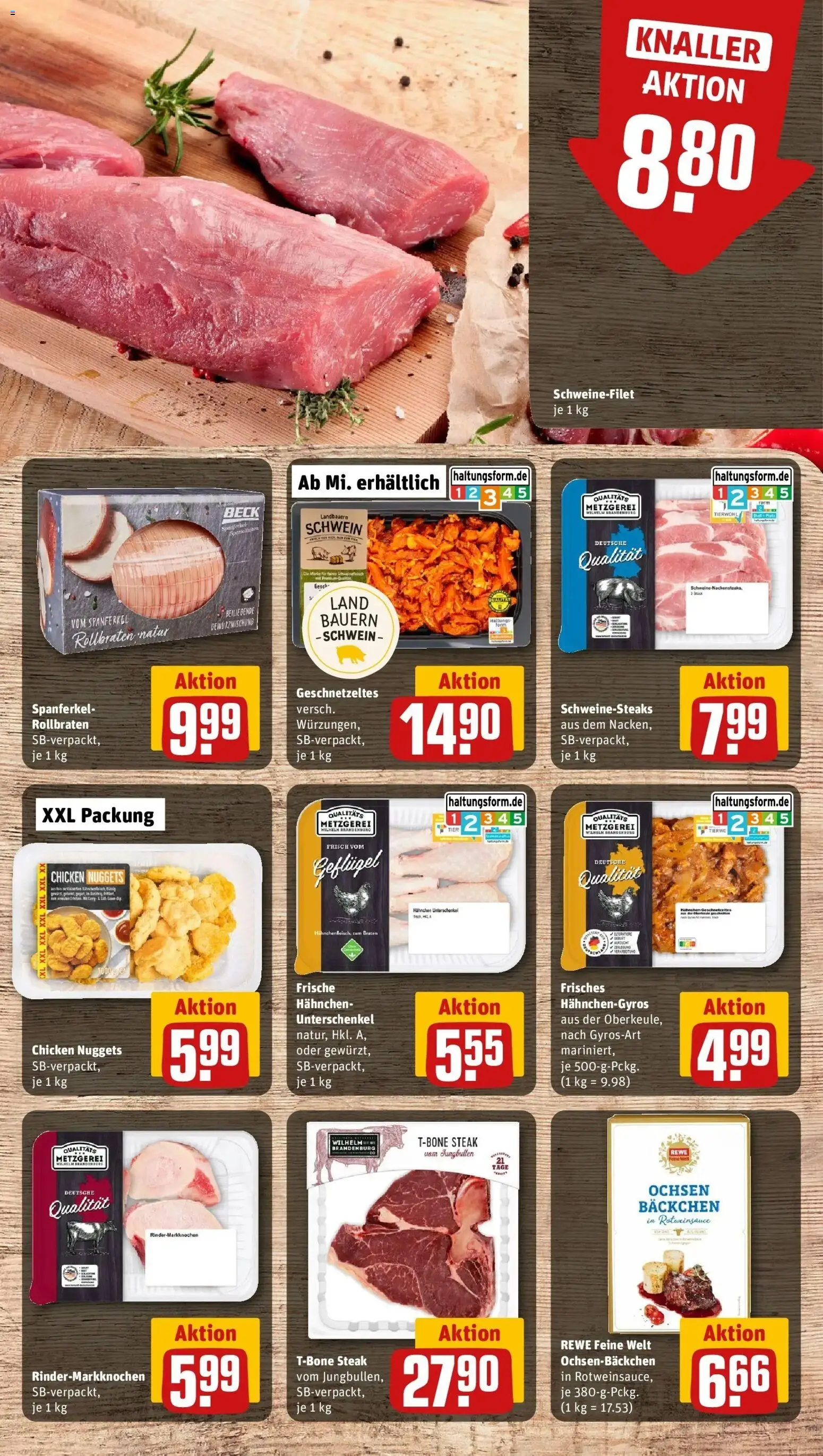 Rewe prospekt Villingen-Schwenningen	 – gültig ab 22.02.2026 | Seite: 8 | Produkte: Hahnchen, Schweinefilet, Steak