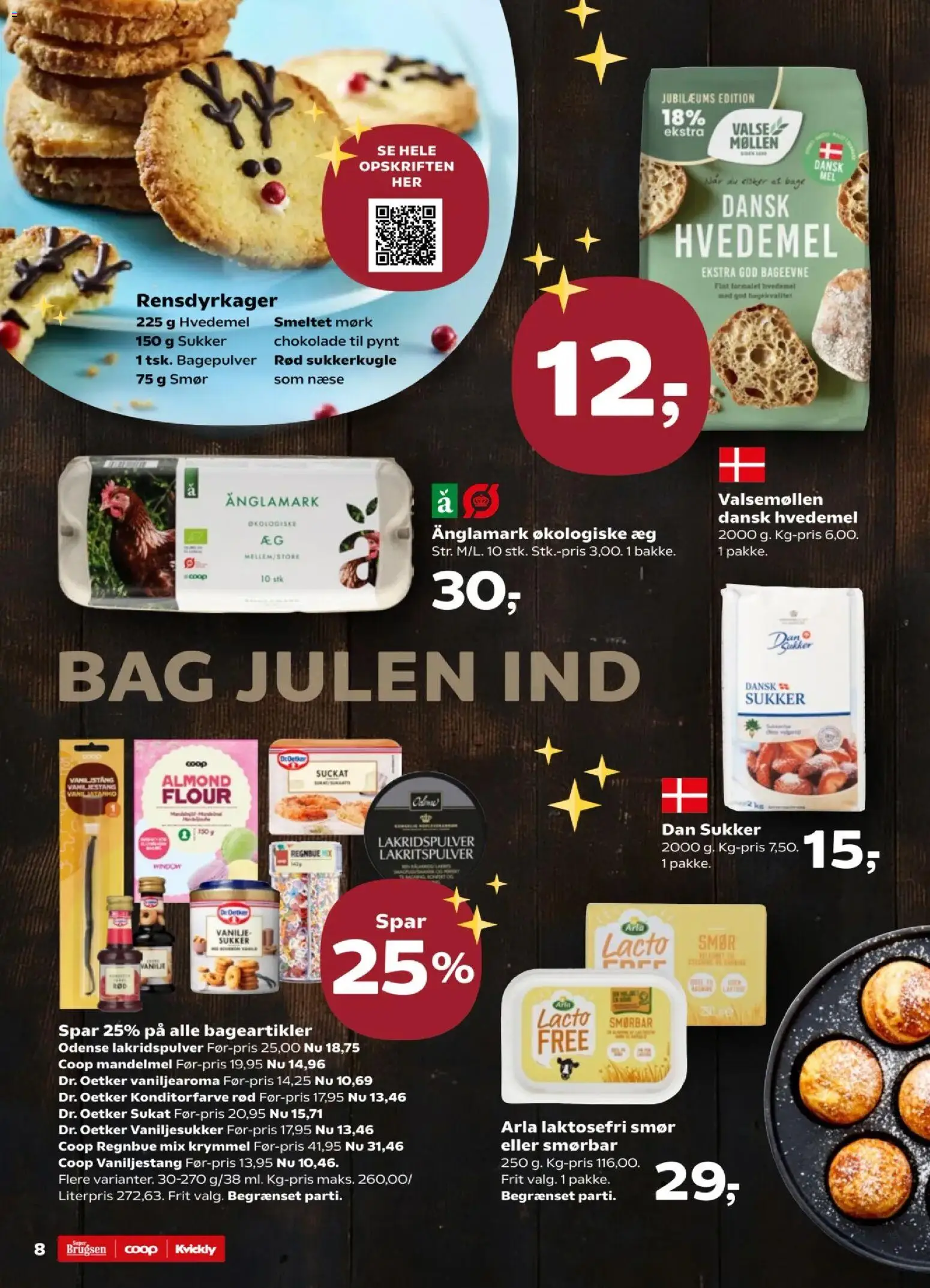 Kvickly tilbudsavis – gyldig fra 14.11.2025 | Side: 8 | Produkter: Æg, Chokolade, Hvedemel, Sukker