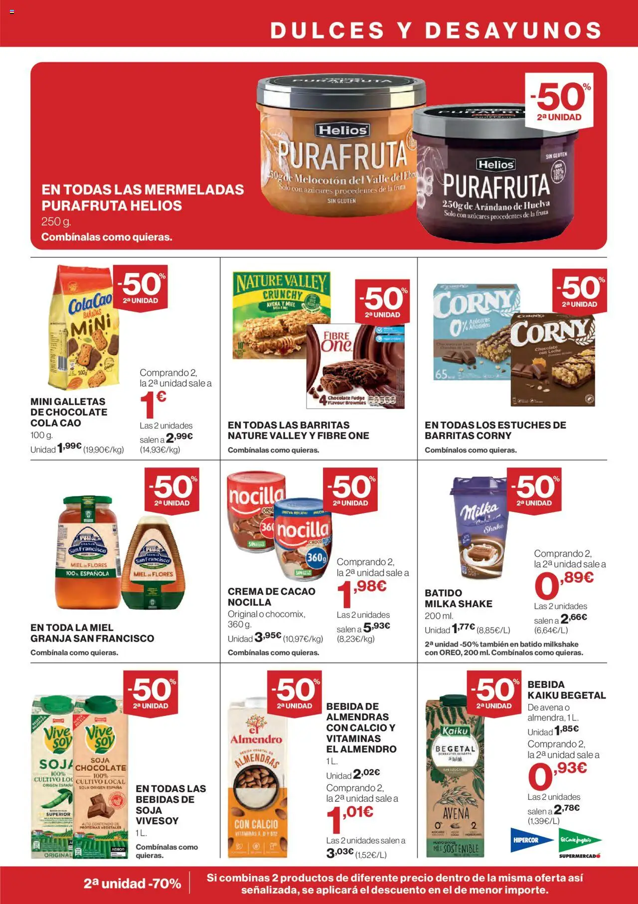 Hipercor catálogo │ válido desde el 05.06.2025 | Página: 15 | Productos: Leche, Crema, Bebida de almendras con calcio, Φρυγανιές σικάλεως