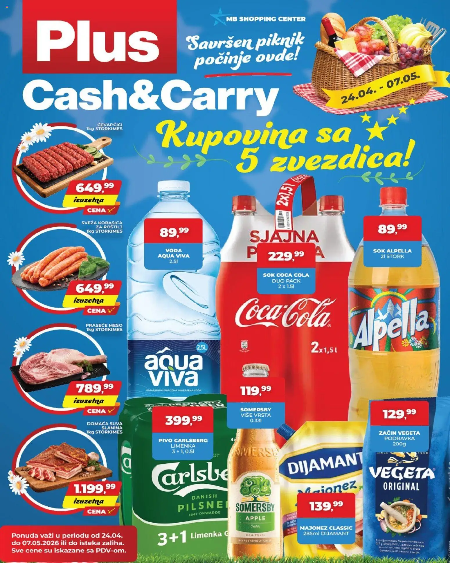 Plus Cash & Carry katalog - važi od 24.04.2026 | Strana: 1 | Proizvode: Majonez, Coca Cola, Sok, Carlsberg