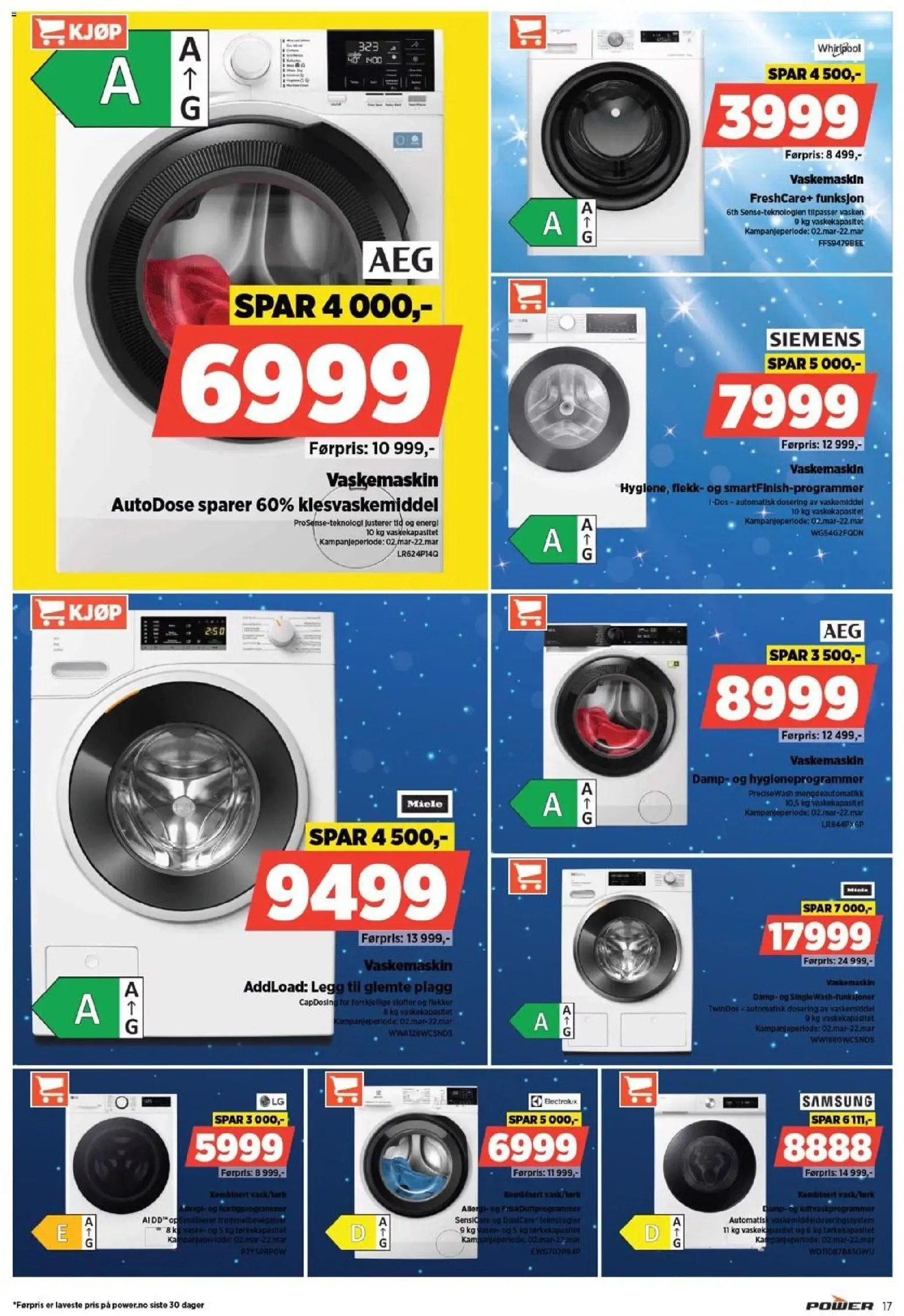 {H1} | Side: 17 | Produkter: Vaskemiddel, Vaskemaskin