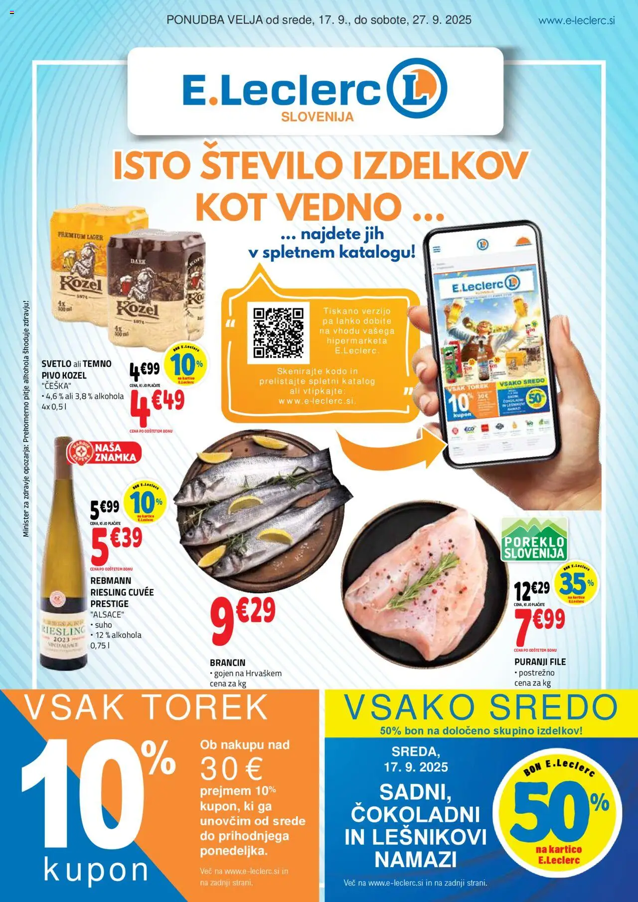 Novi E.leclerc katalog ponudbe – veljaven od 17.09.2025 | Stran: 1 | Izdelki: Pivo