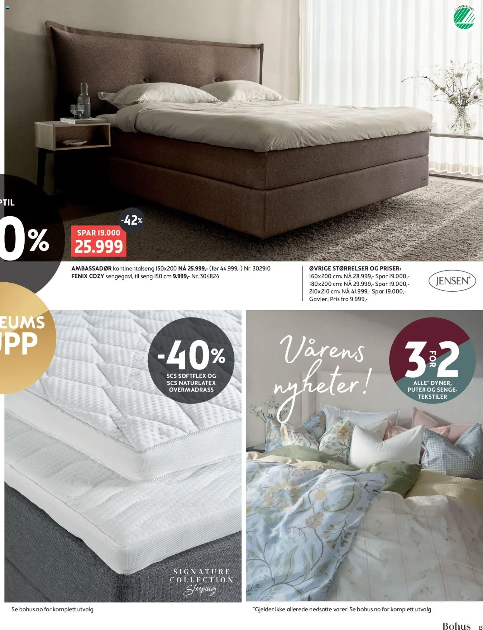 {H1} | Side: 13 | Produkter: Overmadrass, Kontinentalseng, Seng