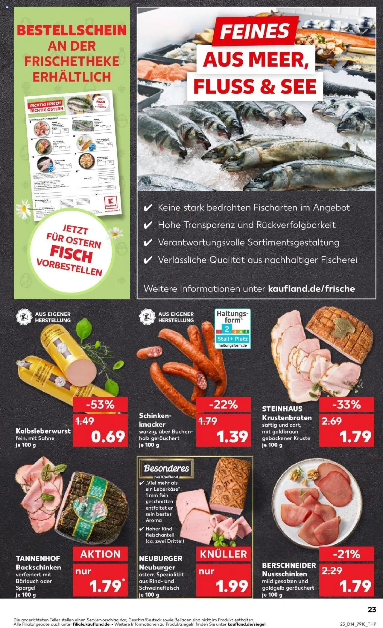 Kaufland - Nürnberg, Fürther Straße 187 - gültig ab dem 03.04.2025 | Seite: 23 | Produkte: Krustenbraten, Spargel, Fisch, Sahne