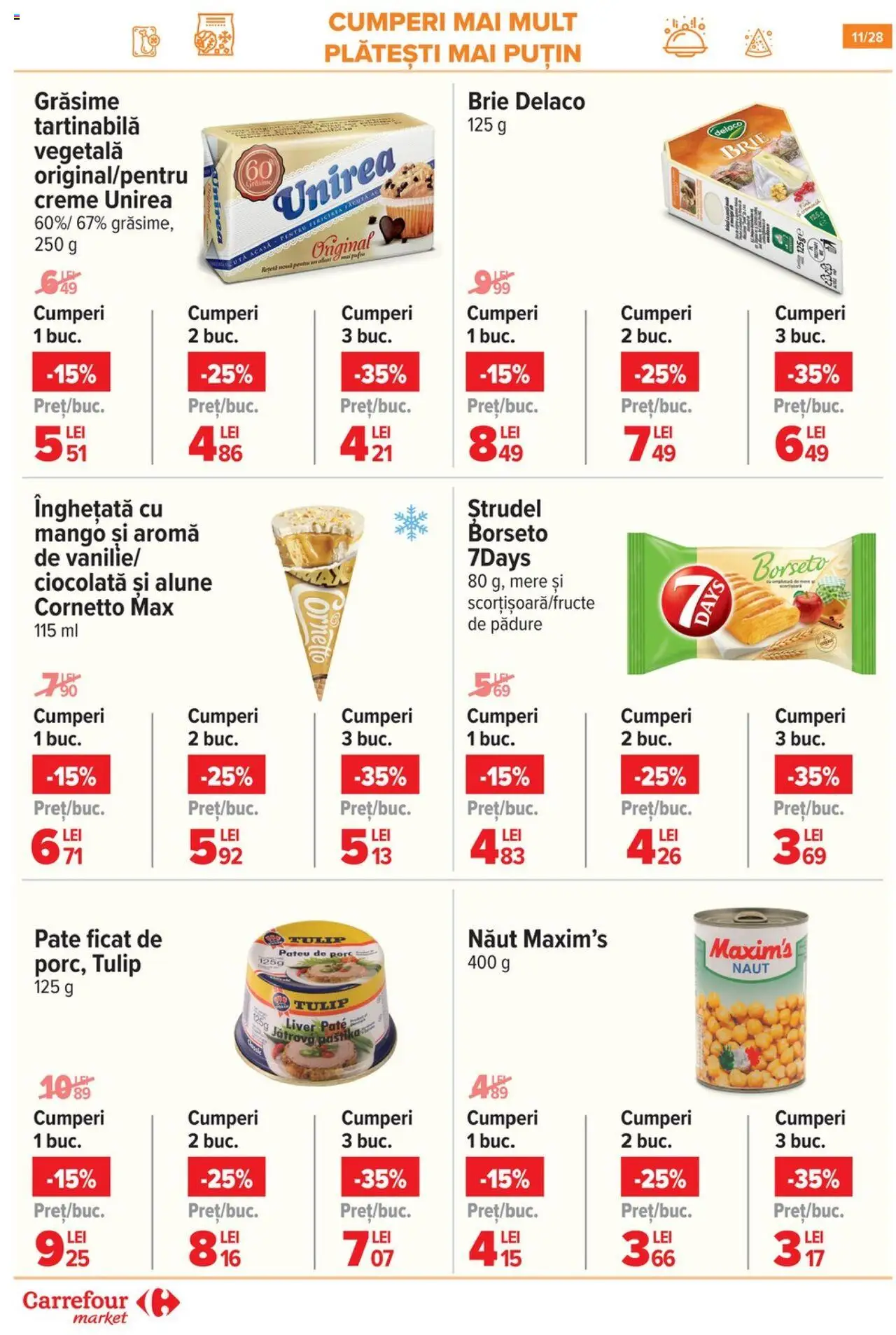 Carrefour catalog - Market – valabil de la 13.08.2025 | Pagină: 12 | Produse: Ștrudel, Alune, Înghețată, Mango