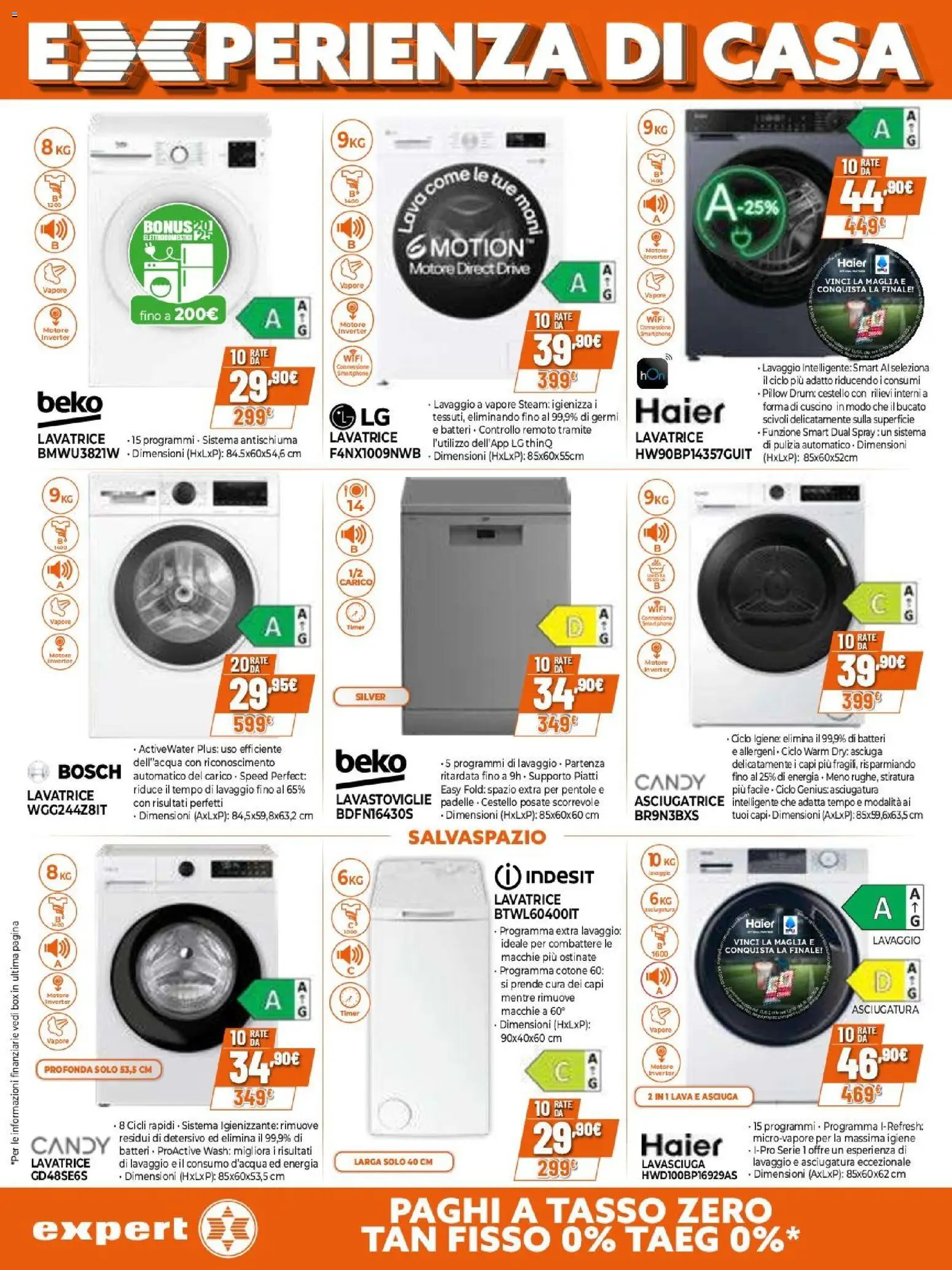 Volantino Expert del 09.04.2026 | Pagina: 22 | Prodotti: Lavatrice, Asciugatrice, Lavastoviglie, Smartphone