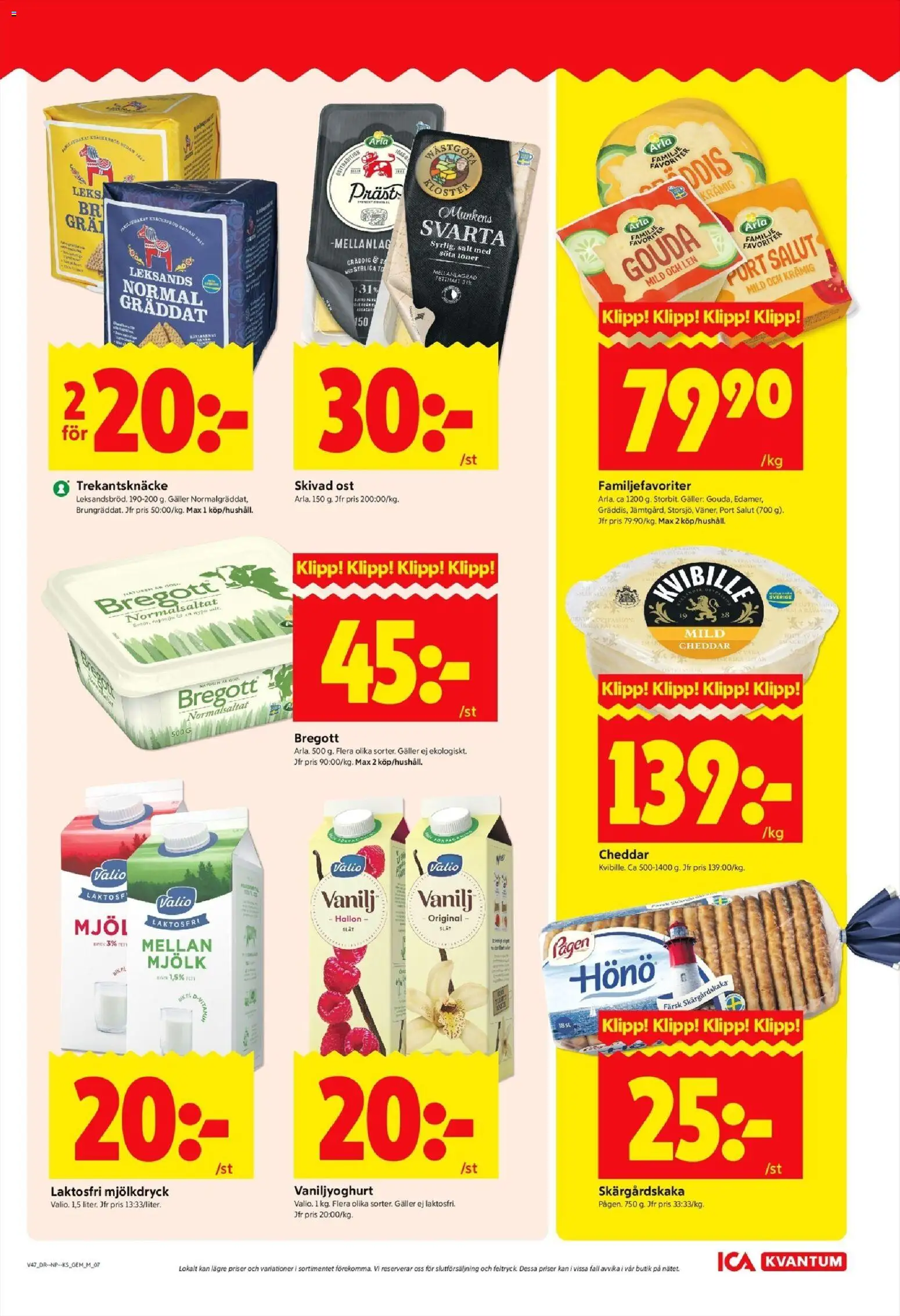 ICA Kvantum reklamblad aktuell från 17.11.2025 | Sida: 6 | Produkter: Salt, Cheddar, Bregott, Ost
